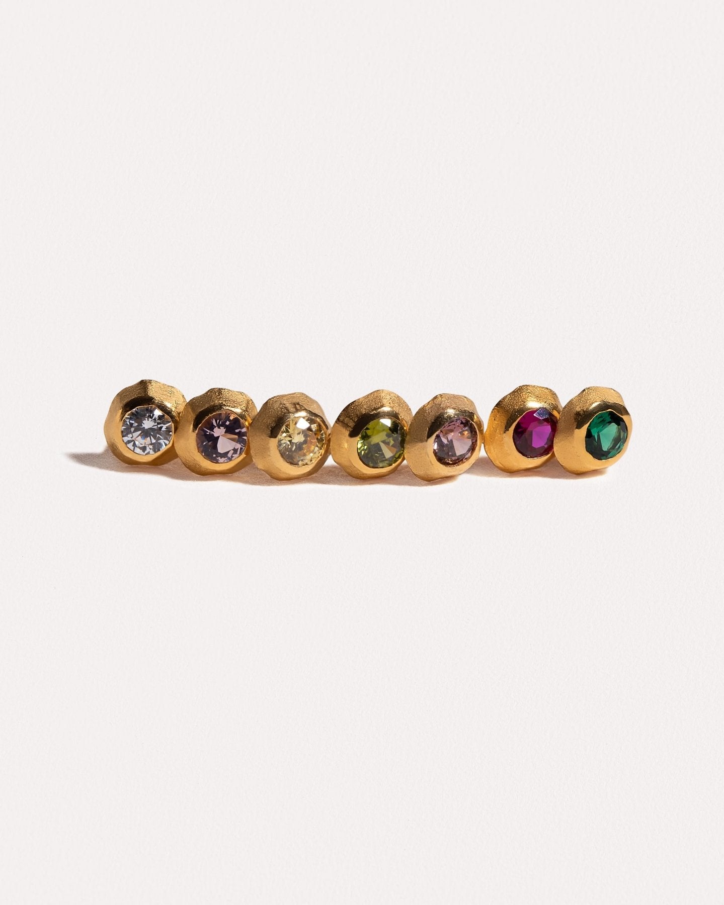 Emma Gold Zircon Studs - Emerald Zircon24k gold plated earringsdainty gold studsLunai Jewelry