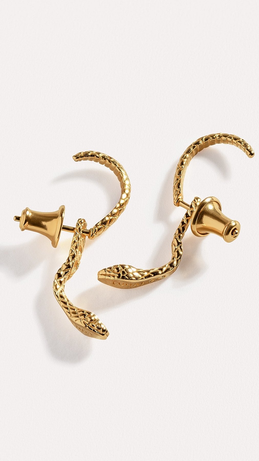 Salma Gold Serpent Ear Jackets | A Symbol of Power & Transformation - Pair24K Gold PlatedALLAnimal EarringsLunai Jewelry