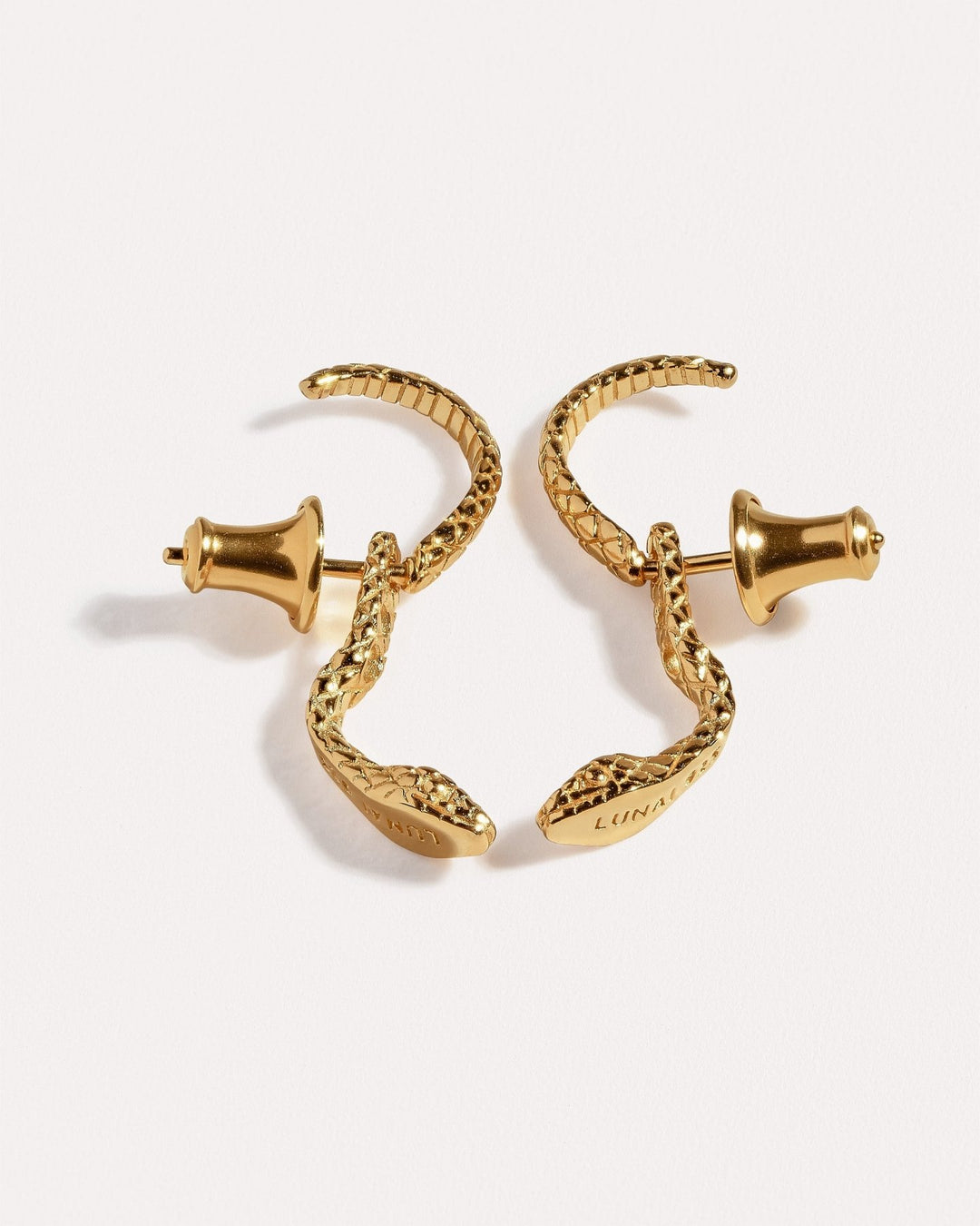 24k Gold Serpent Earrings – Limited Edition Artisan Design - Pair24K Gold PlatedALLAnimal EarringsLunai Jewelry