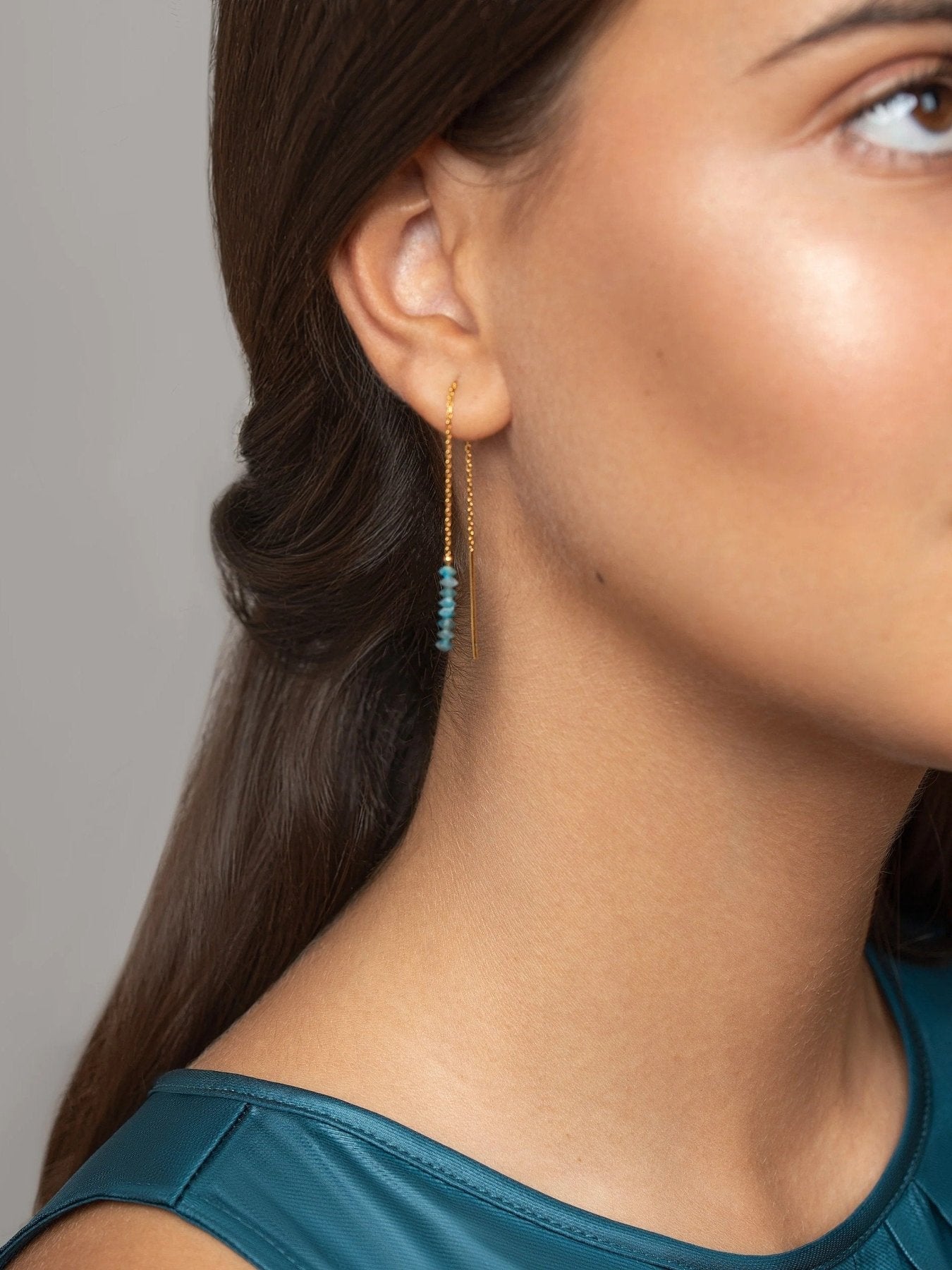 Amanda Apatite Chain Drop Earrings - Apatite80MMALLbest friend giftLunai Jewelry
