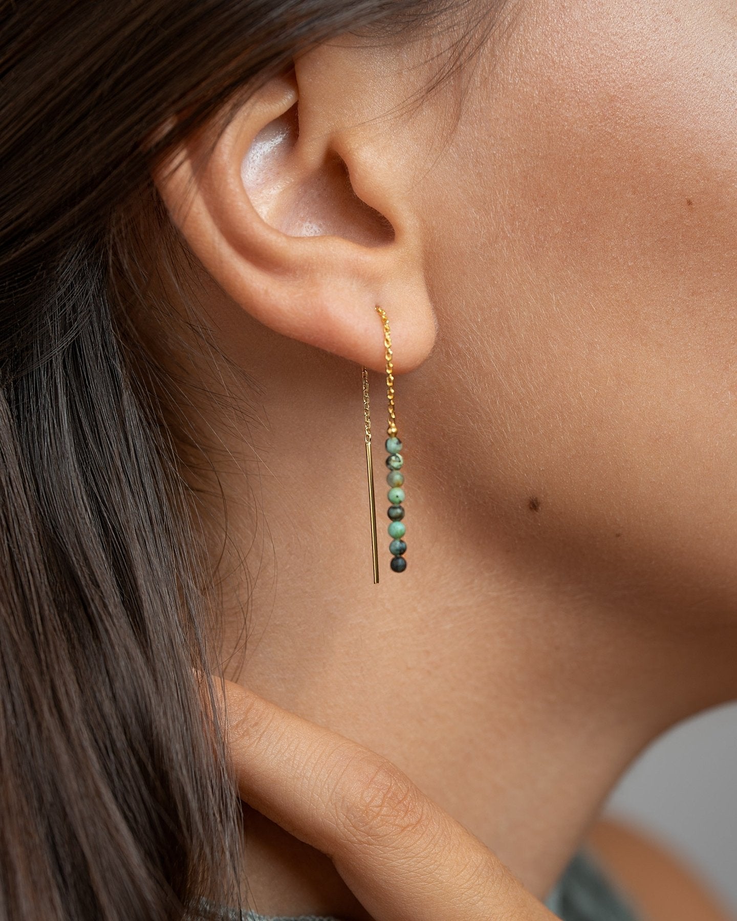 Olyesa Jasper Chain Drop Earrings - Jasper105MMALLbeaded earringsLunai Jewelry