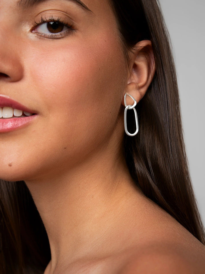 Beautiful Vermilia Gold Link Earrings with intricate design and shine