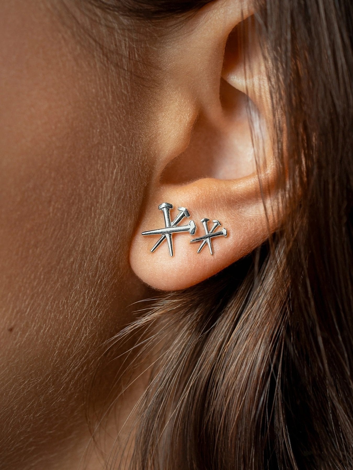 Umma Stud Earrings – Gold or Silver - Set 2 piecesSilver Oxide925 silver studsalternative styleLunai Jewelry