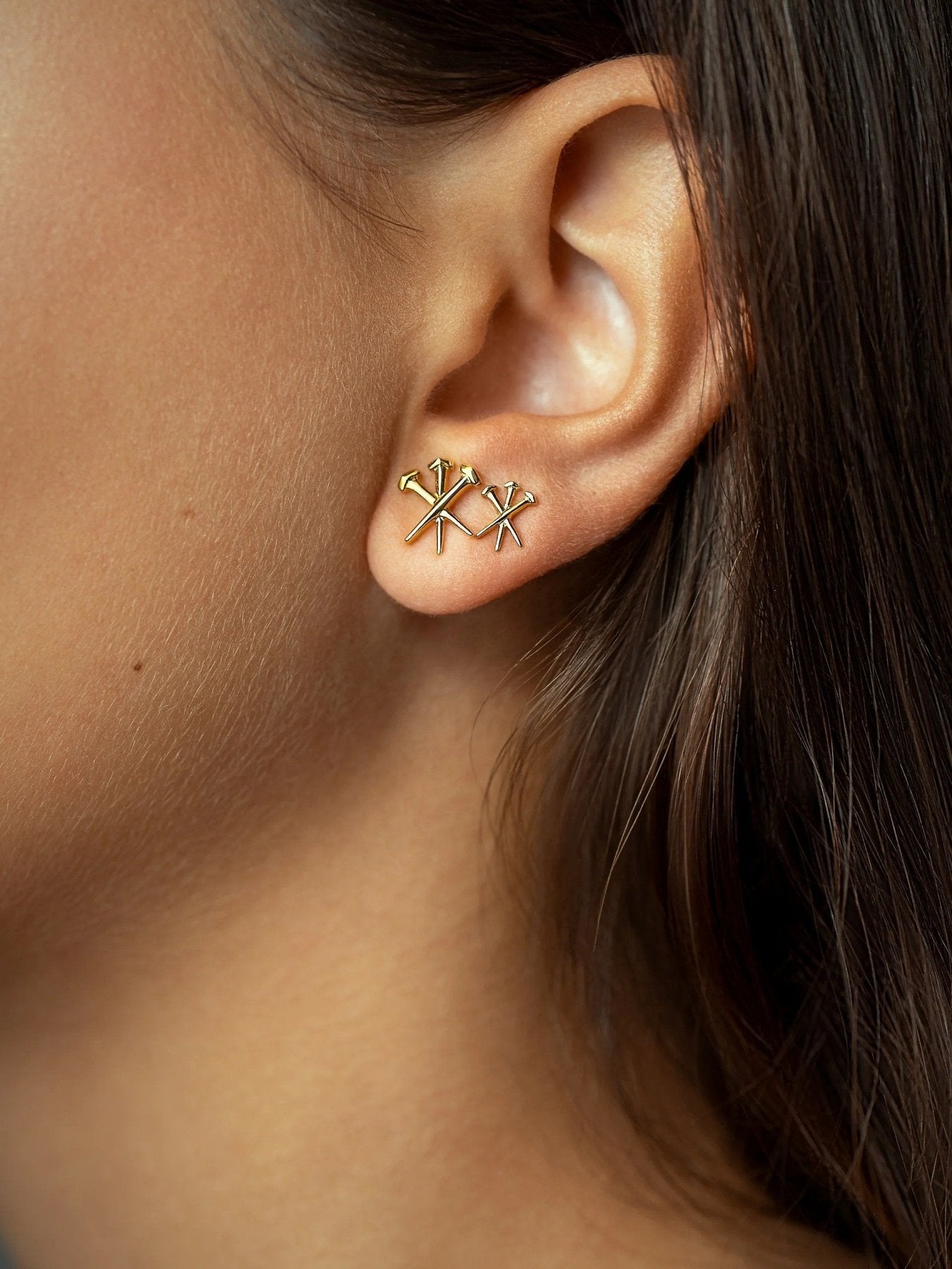 Umma Stud Earrings – Gold or Silver - Pair 10 mmSterling Silver925 silver studsalternative styleLunai Jewelry