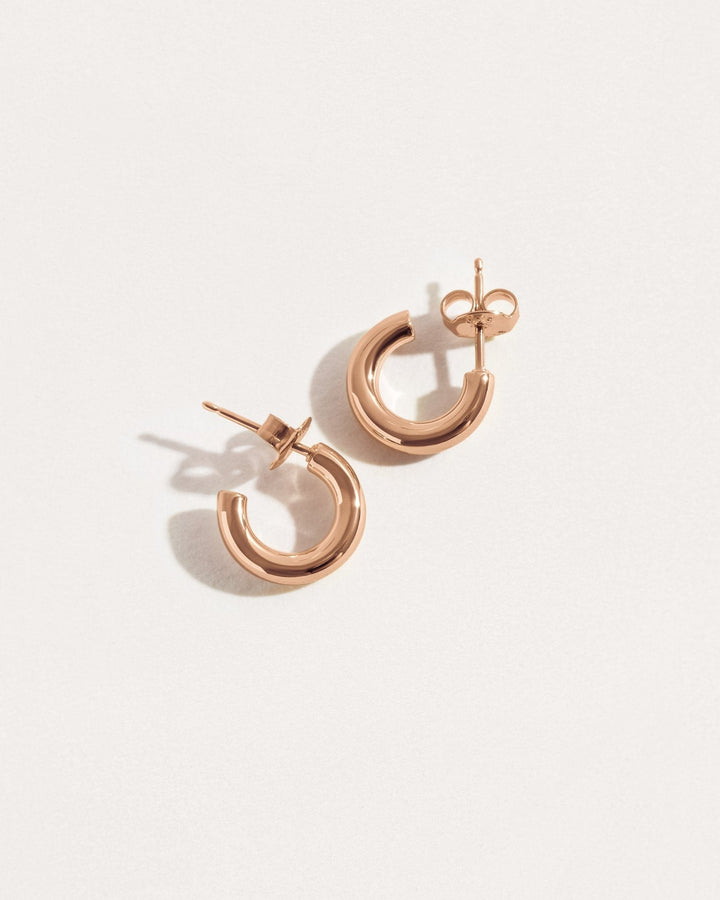 Bassel Chunky Hoop Earrings - 18K Rose Gold PlatedBackUpItemsButterfly EarringsLunai Jewelry