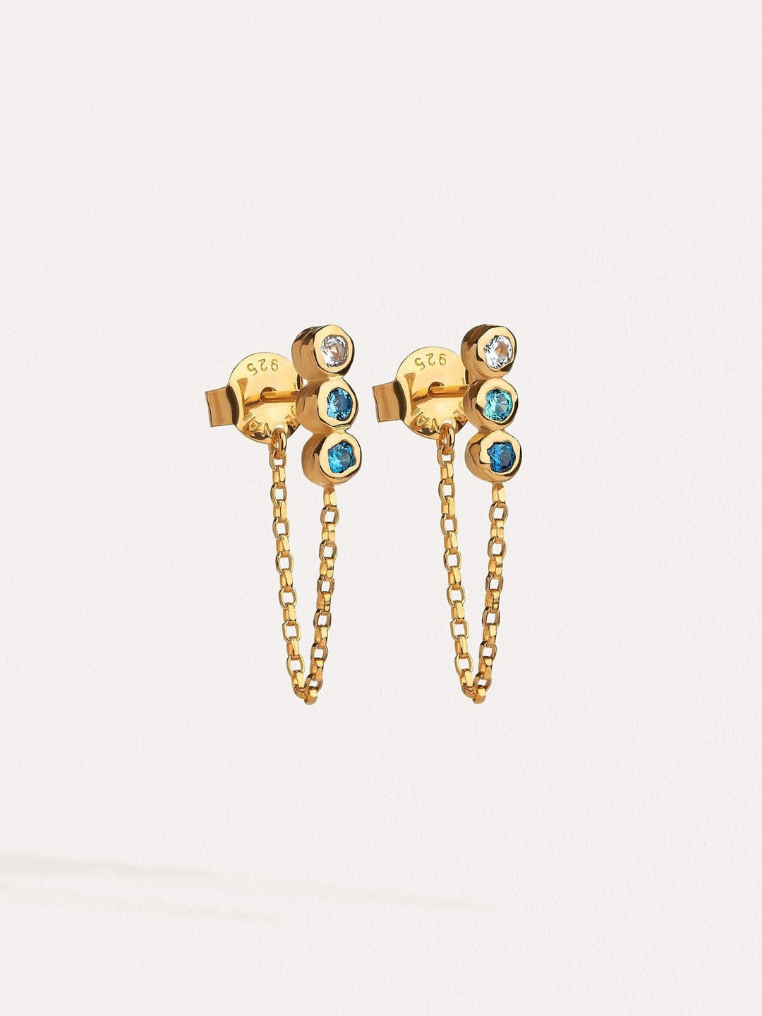 Branca Aquamarine Chain Earrings - BLUESAnniversary Giftaquamarine earringsLunai Jewelry