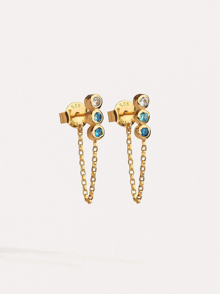 Branca Aquamarine Chain Earrings - BLUESAnniversary Giftaquamarine earringsLunai Jewelry