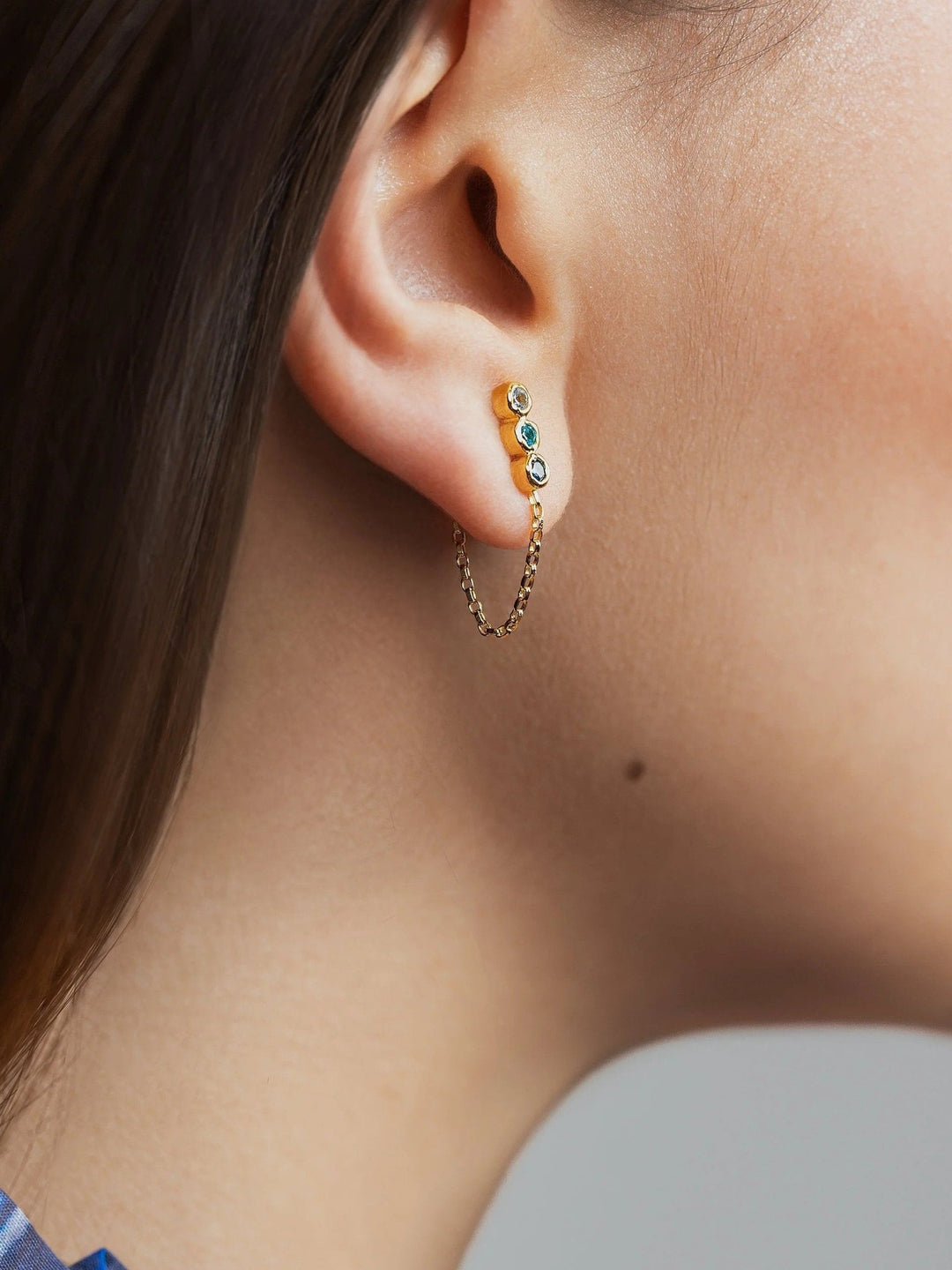 Branca Aquamarine Chain Earrings - BLUESAnniversary Giftaquamarine earringsLunai Jewelry