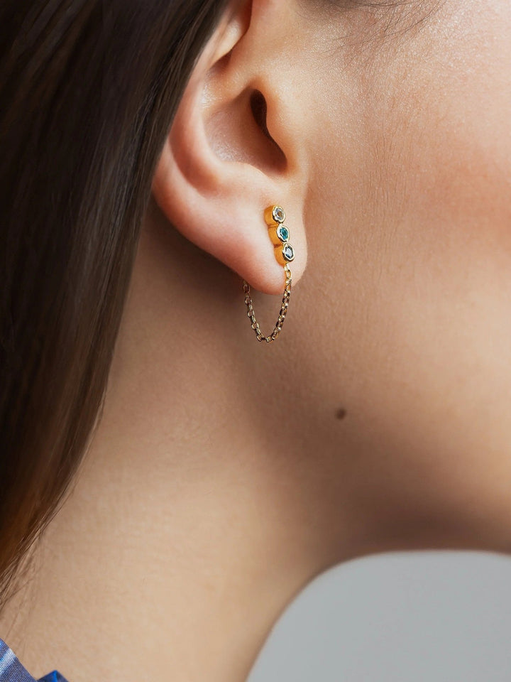 Branca Aquamarine Chain Earrings - BLUESAnniversary Giftaquamarine earringsLunai Jewelry