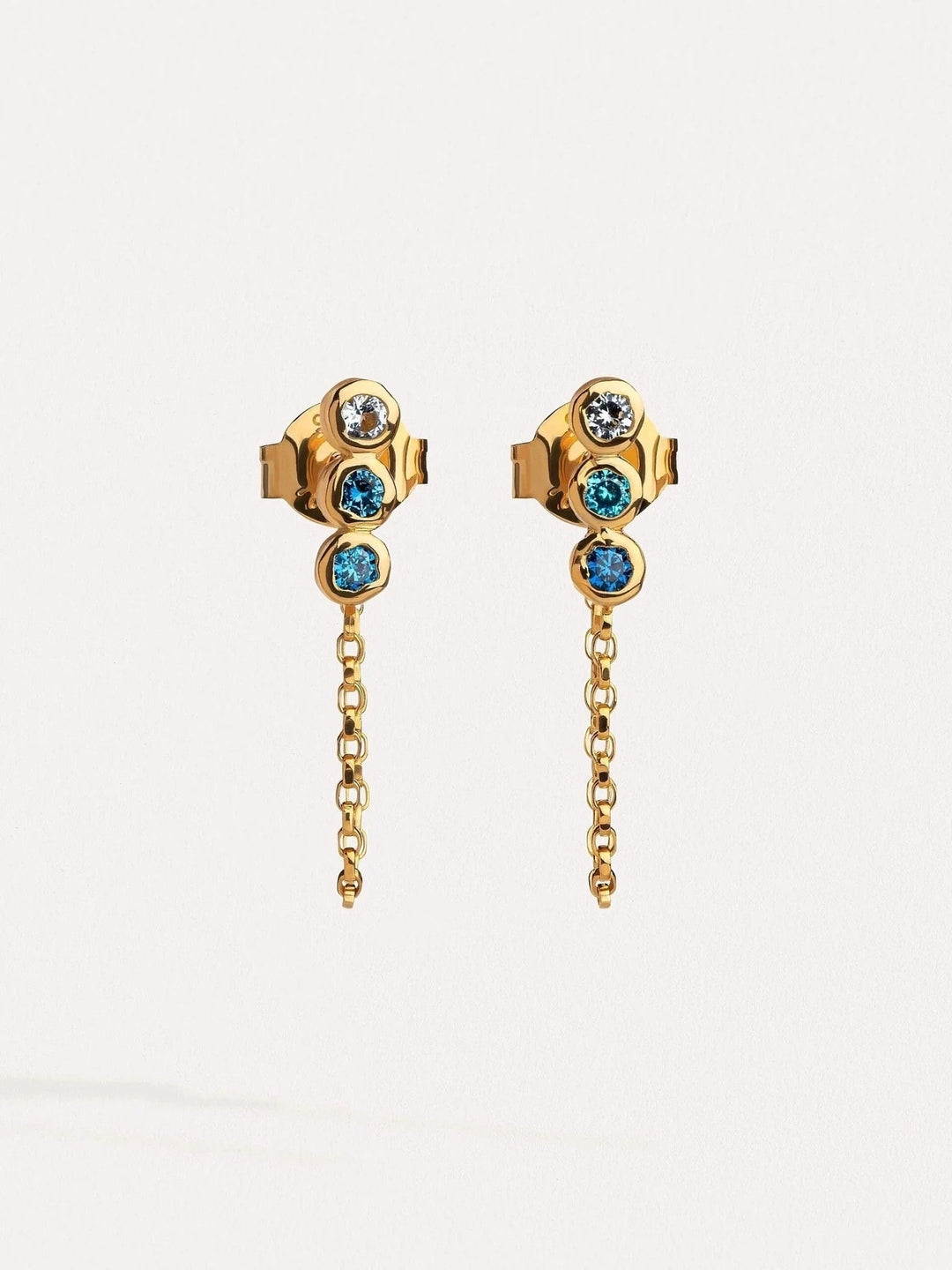 Branca Aquamarine Chain Earrings - BLUESAnniversary Giftaquamarine earringsLunai Jewelry