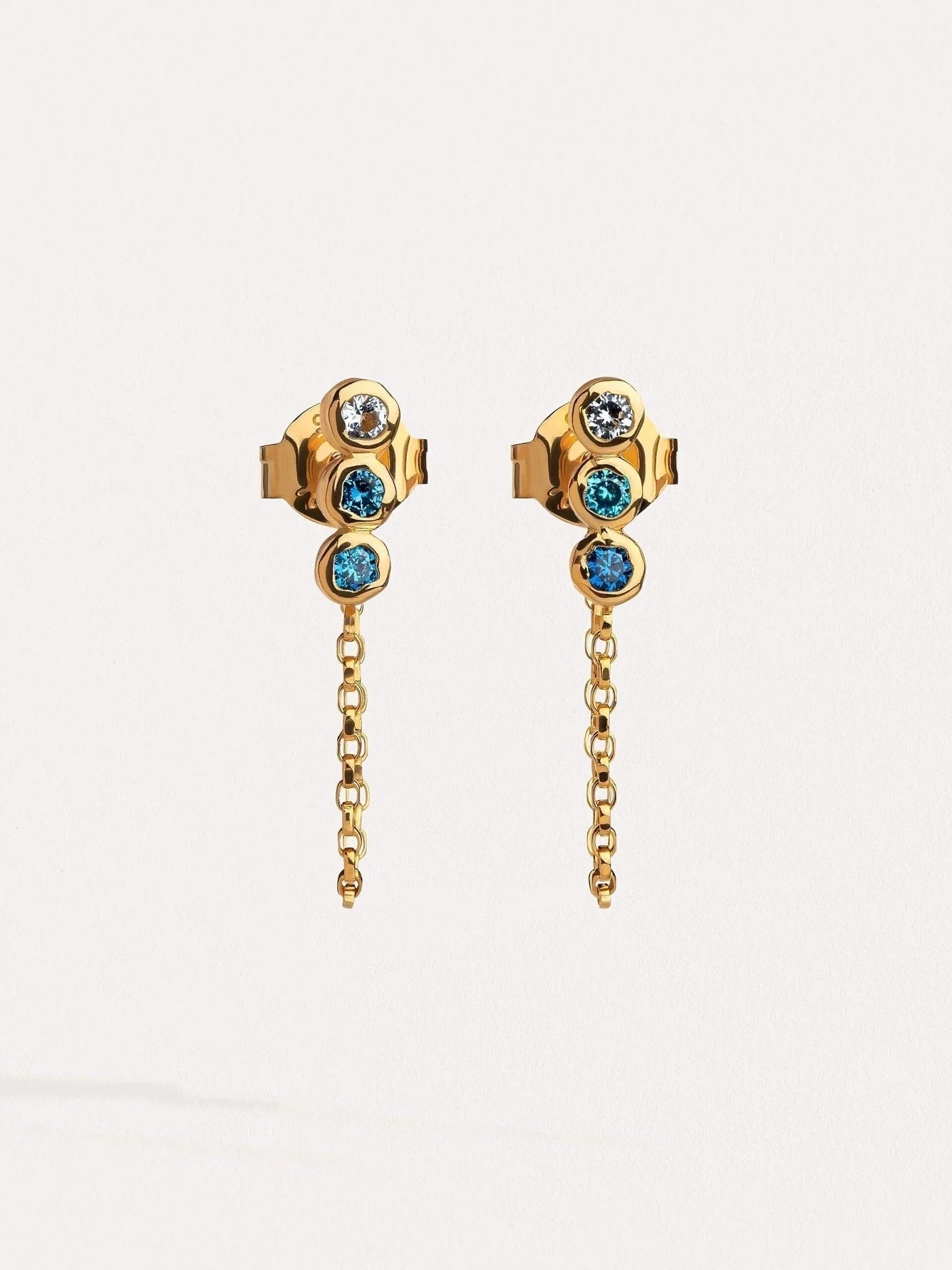 Branca Aquamarine Chain Earrings - BLUESAnniversary Giftaquamarine earringsLunai Jewelry