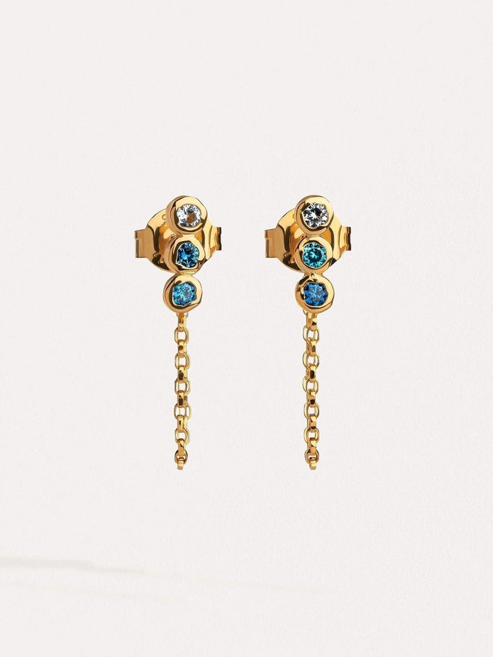 Branca Aquamarine Chain Earrings - BLUESAnniversary Giftaquamarine earringsLunai Jewelry