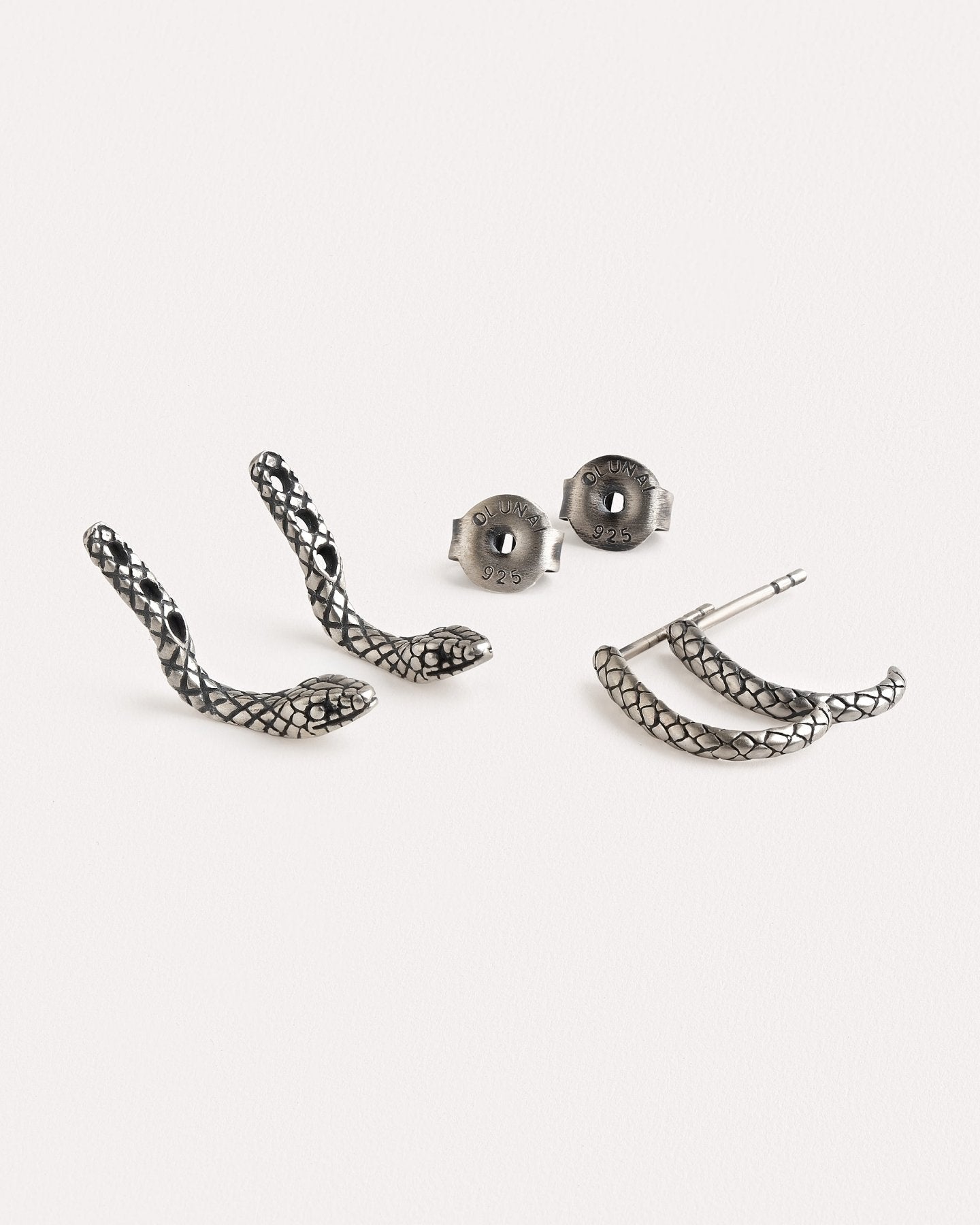 Salma Replacement Parts - Serpent HeadSilver OxidizedALLanimal earringsLunai Jewelry