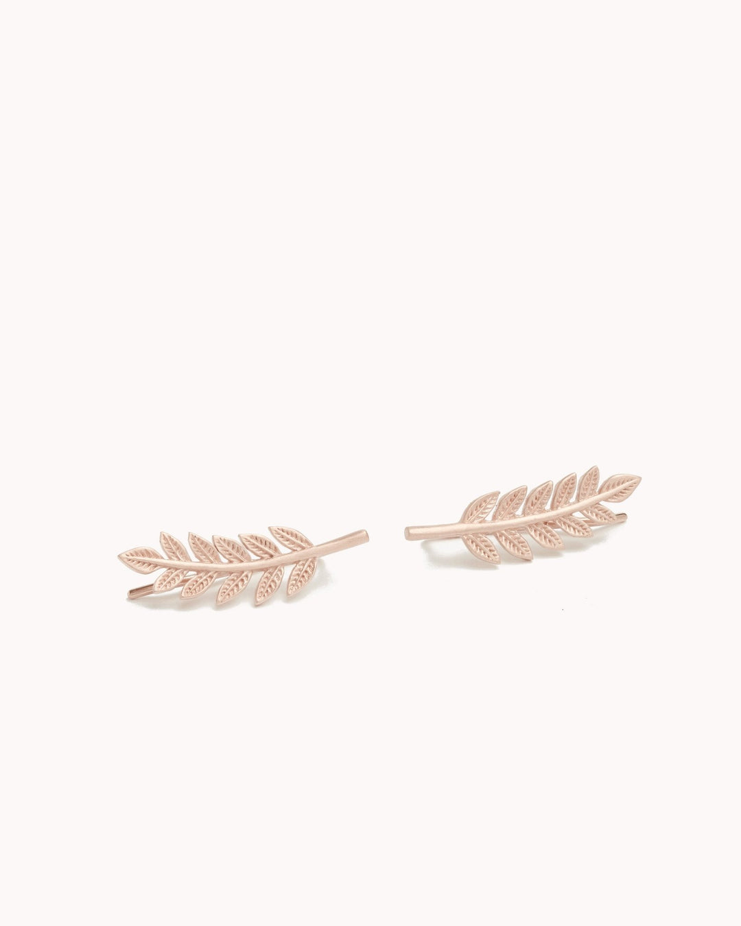 Diantha Leaf Ear Climber Earring - 18K Rose Gold MattePairBackUpItemsChristmas GiftLunai Jewelry