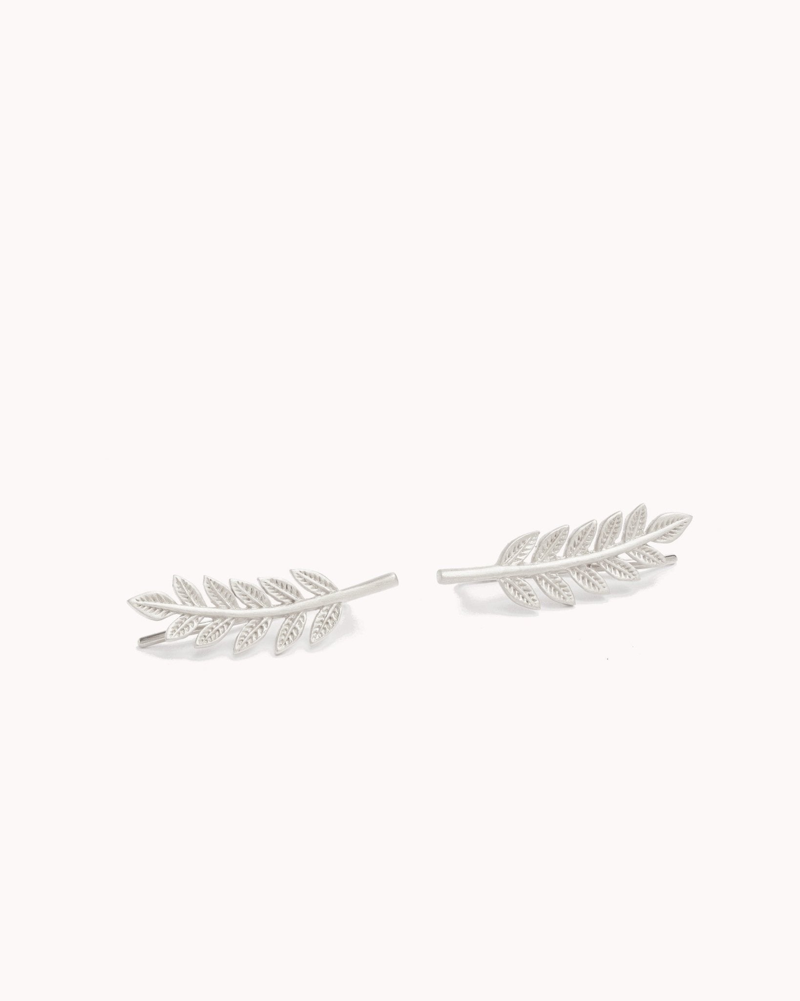 Diantha Leaf Ear Climber Earring - 925 Silver MattePairBackUpItemsChristmas GiftLunai Jewelry