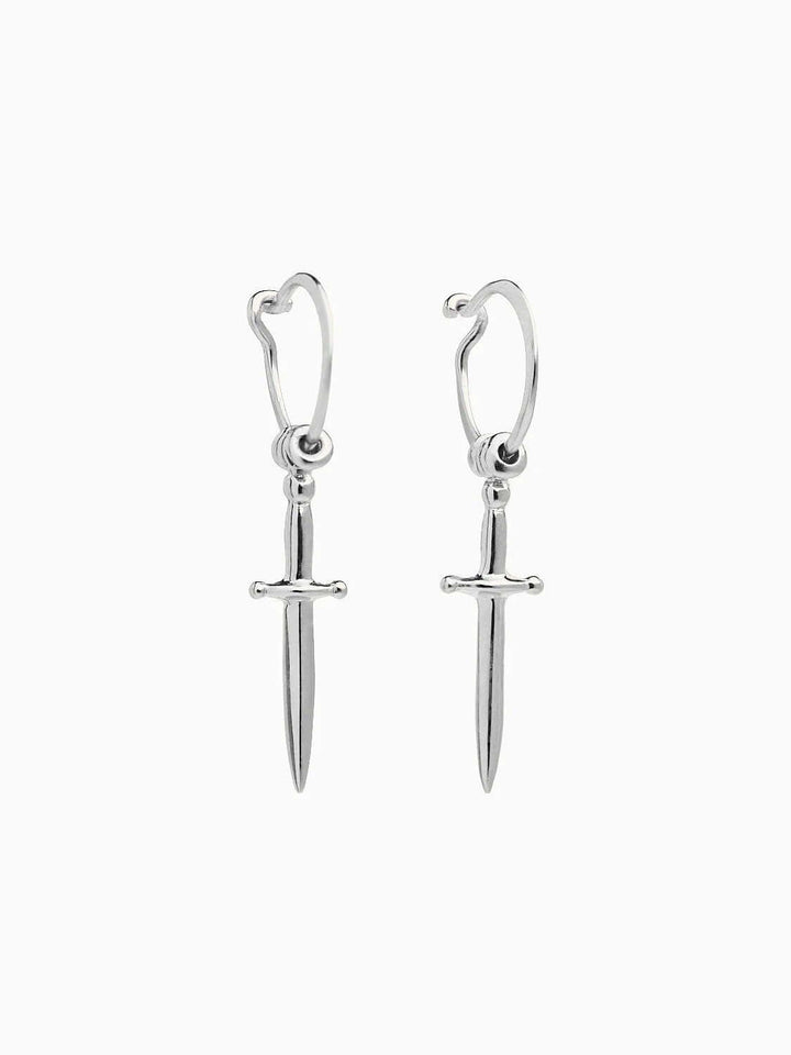 Eze Men's Sword Hoop Earrings - 925 Sterling SilverPaircartilage earringDagger EarringsLunai Jewelry