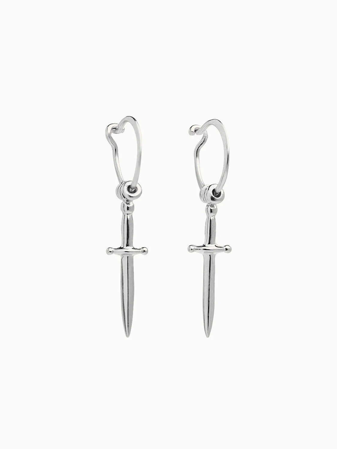 Eze Men's Sword Hoop Earrings - 925 Sterling SilverPaircartilage earringDagger EarringsLunai Jewelry