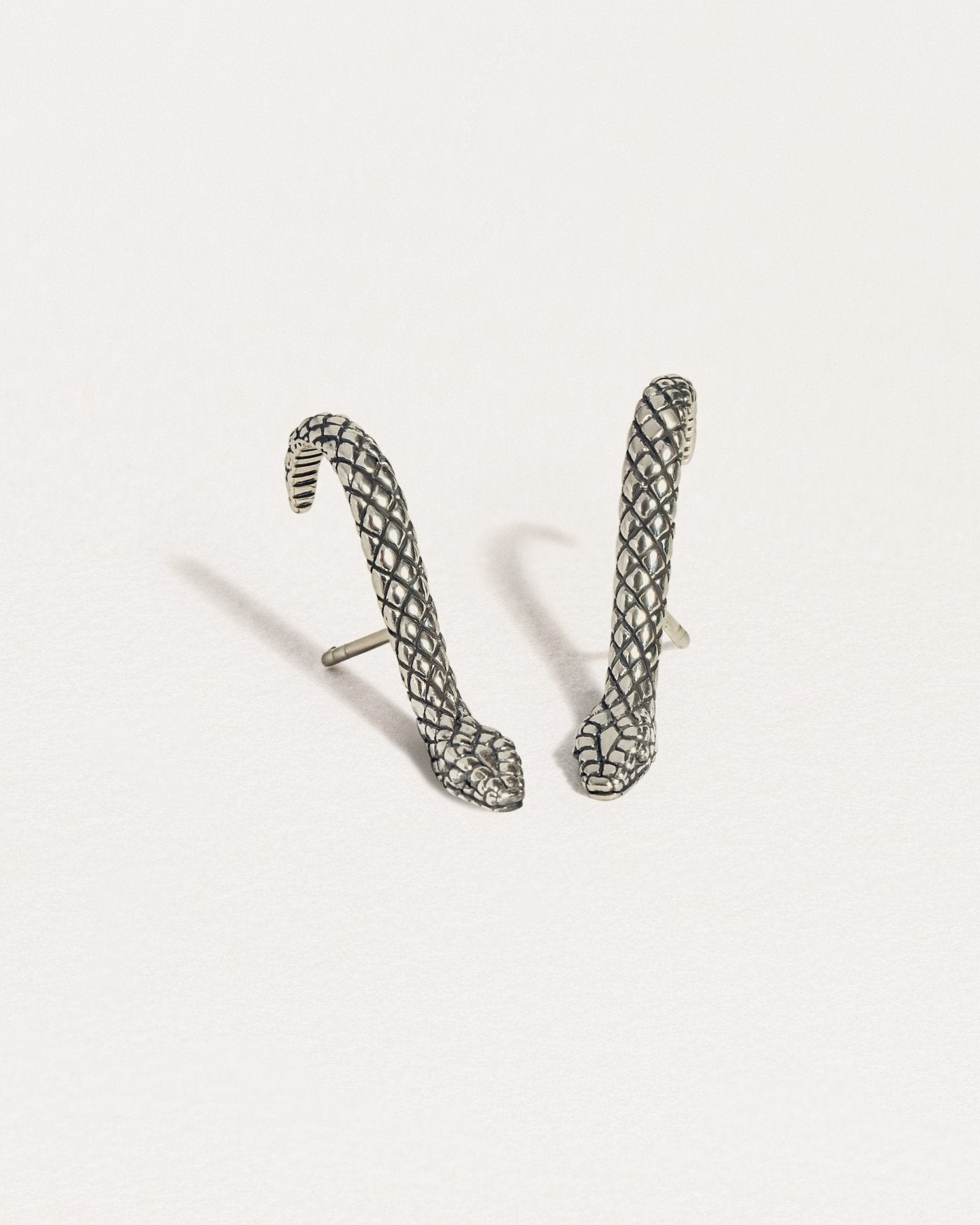 Sterling Silver Snake Earrings for Men: Edgy Jewelry - St Silver OxidePairAnimal earringscuff earringsLunai Jewelry