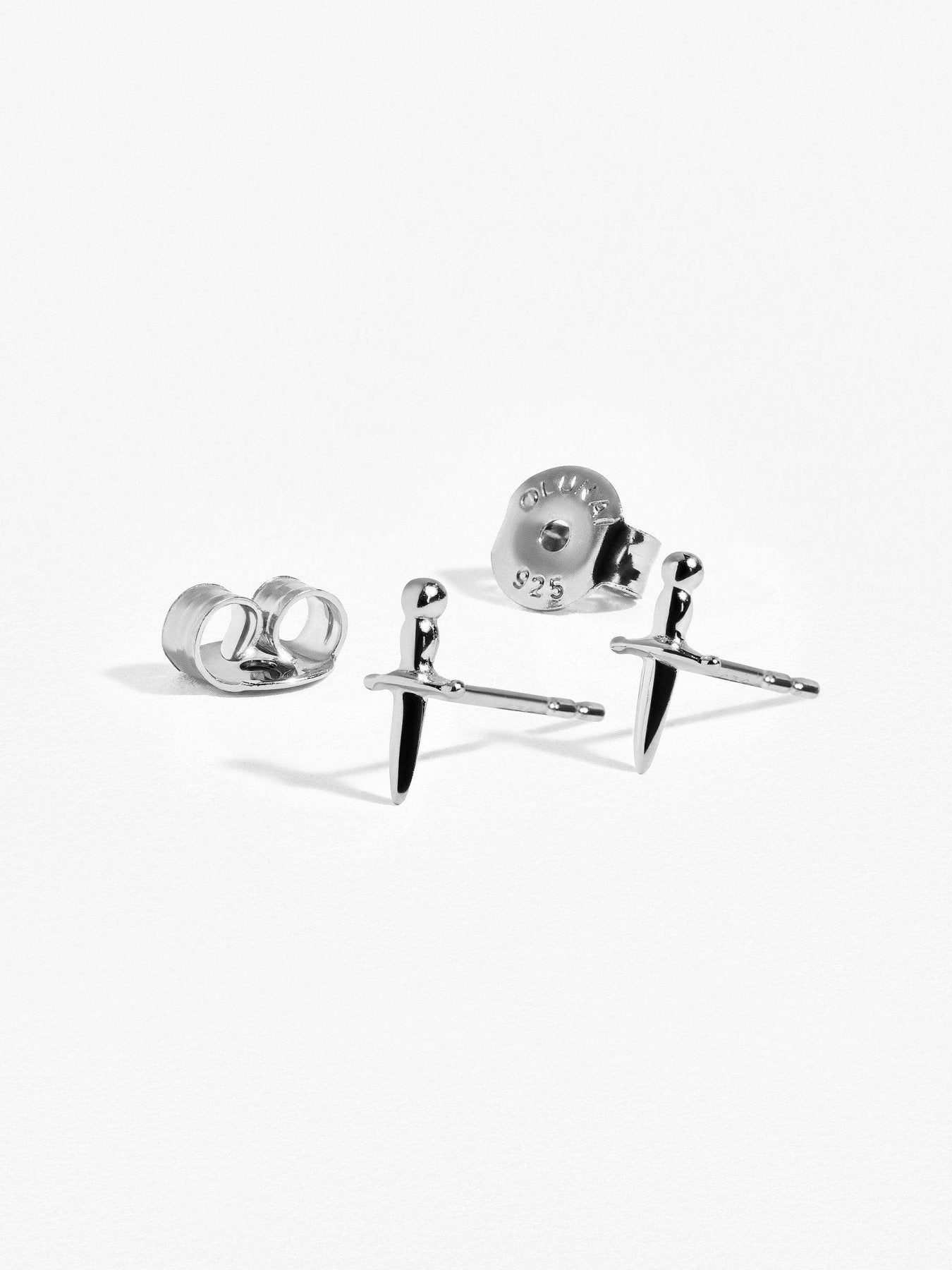 Sterling Silver Sword Stud Earrings – Dagger Earrings for Men – Medieval Inspired Jewelry – STD108
