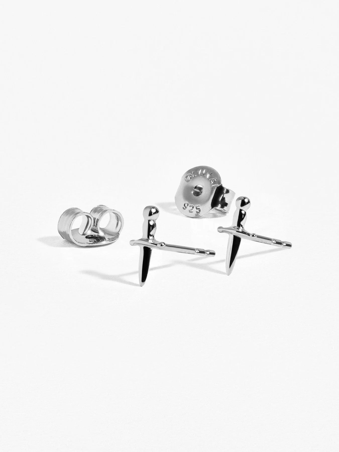 Sterling Silver Sword Stud Earrings – Dagger Earrings for Men – Medieval Inspired Jewelry – STD108