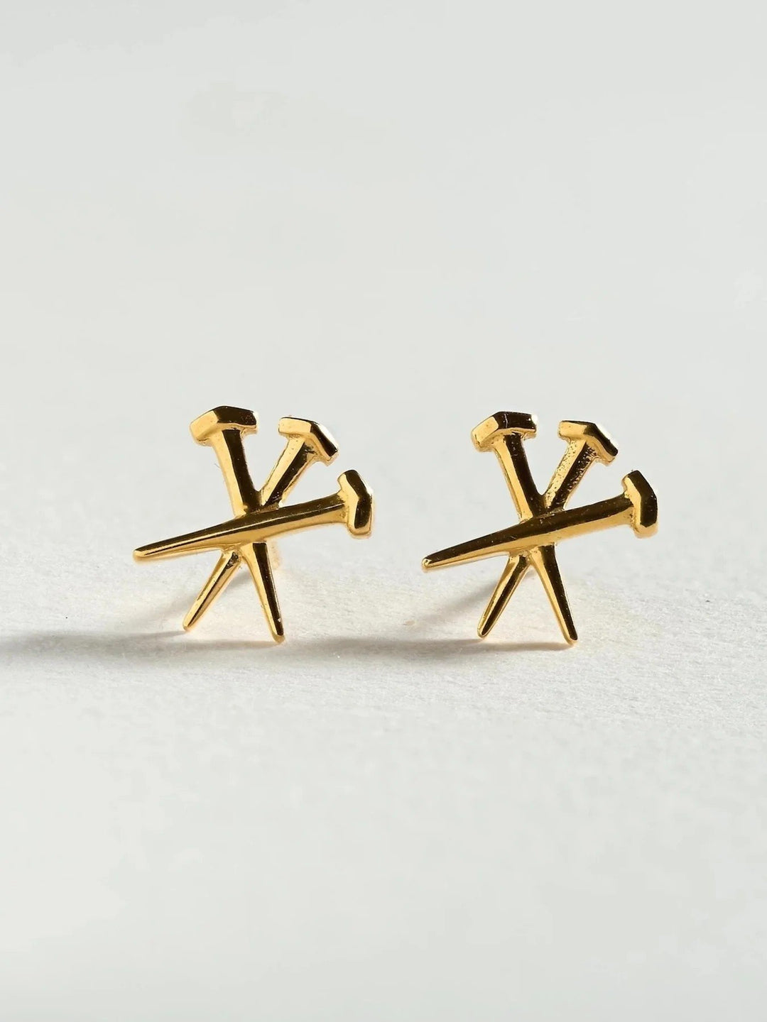 Dainty Cross Stud Earrings – Gold or Silver - Pair 10 mm24K Gold Plated925 silver studsalternative styleLunai Jewelry