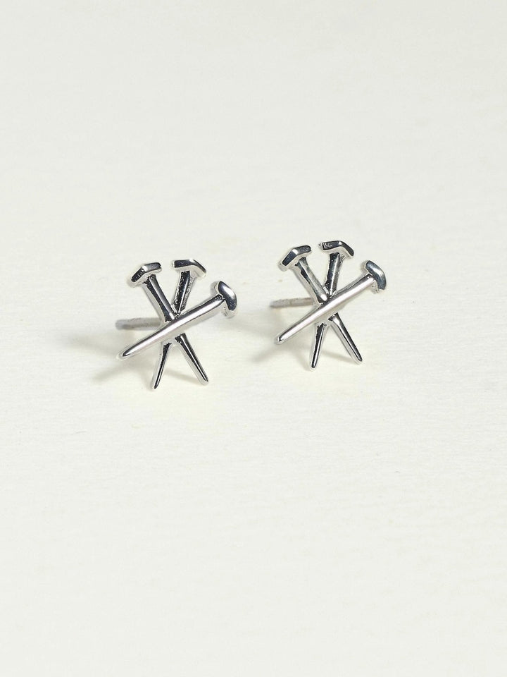 Dainty Cross Stud Earrings – Gold or Silver - Pair 10 mm925 Sterling Silver925 silver studsalternative styleLunai Jewelry