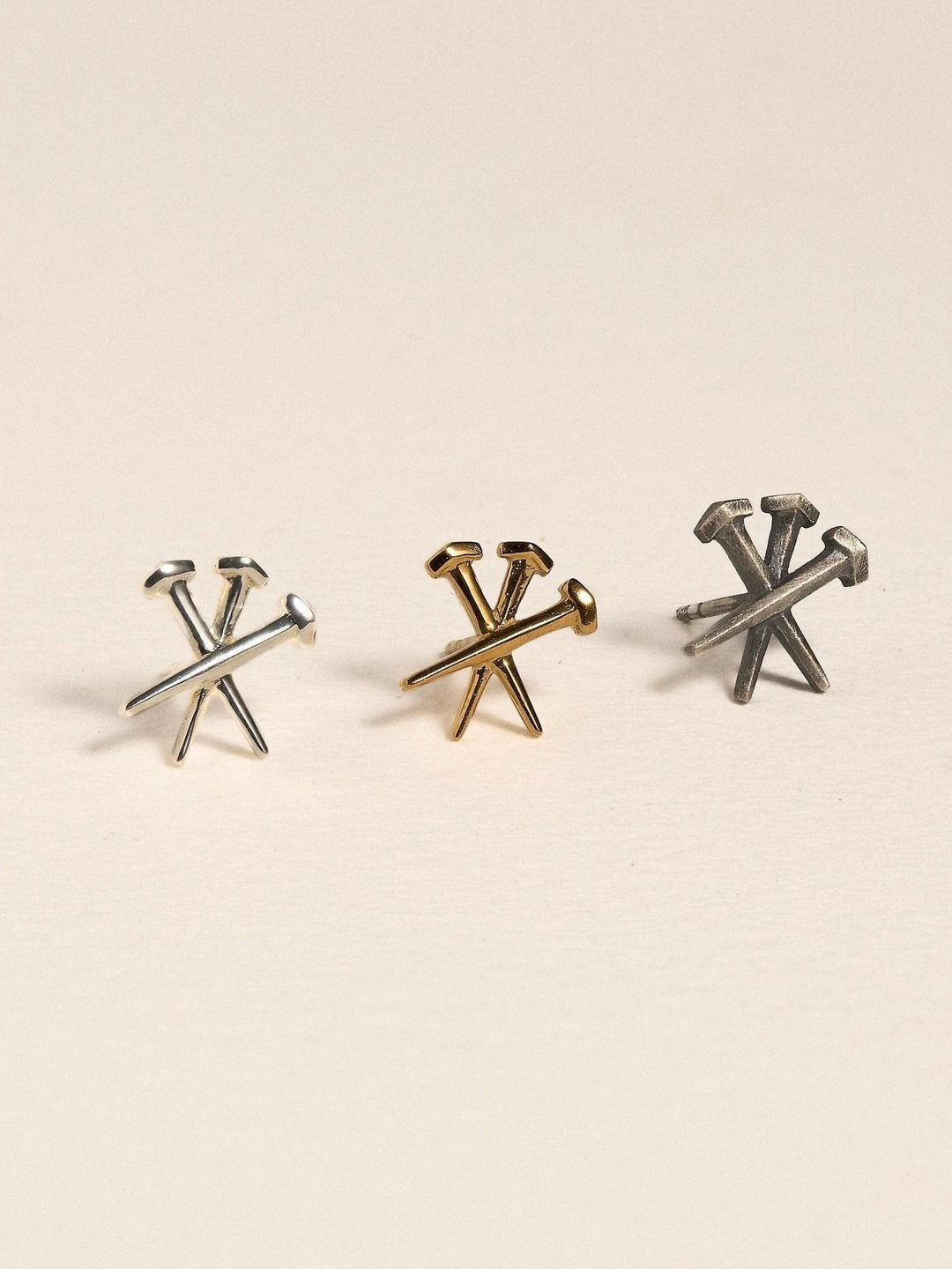 Dainty Cross Stud Earrings – Gold or Silver - Pair 8 mm925 Sterling Silver925 silver studsalternative styleLunai Jewelry