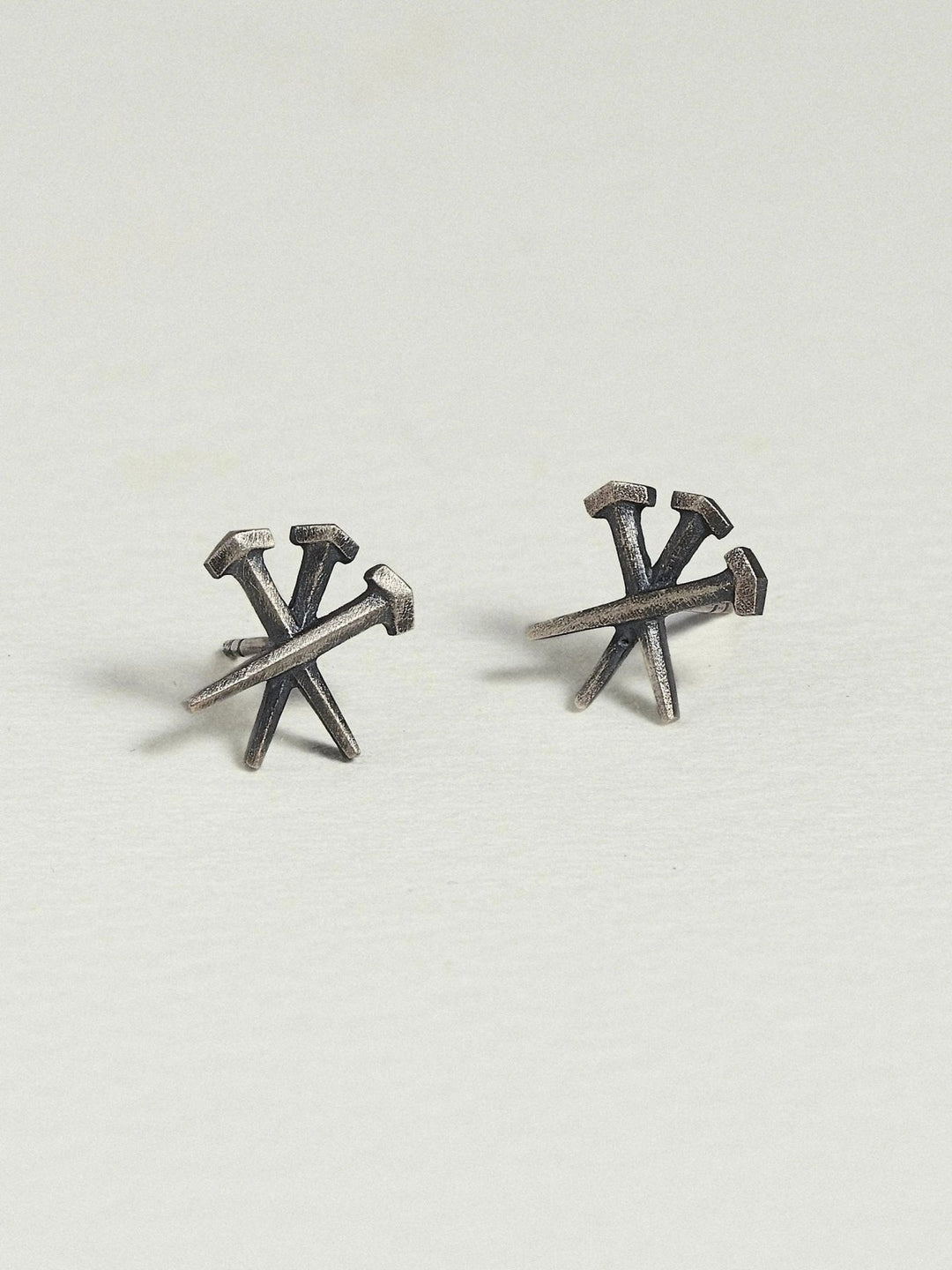 Dainty Cross Stud Earrings – Gold or Silver - Pair 10 mm925 Silver Oxide925 silver studsalternative styleLunai Jewelry