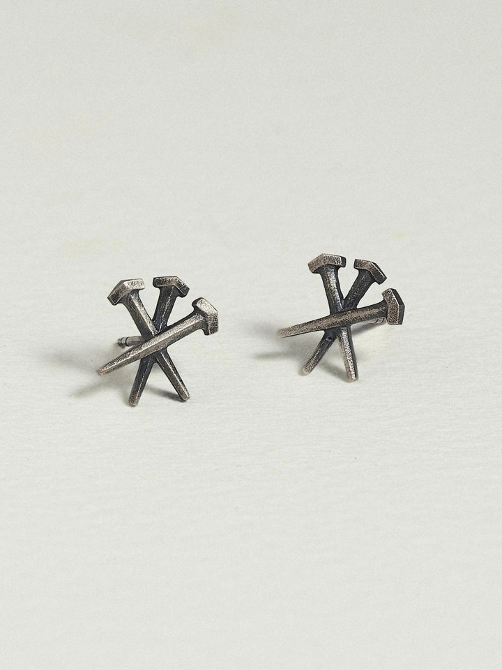 Dainty Cross Stud Earrings – Gold or Silver - Pair 10 mm925 Silver Oxide925 silver studsalternative styleLunai Jewelry