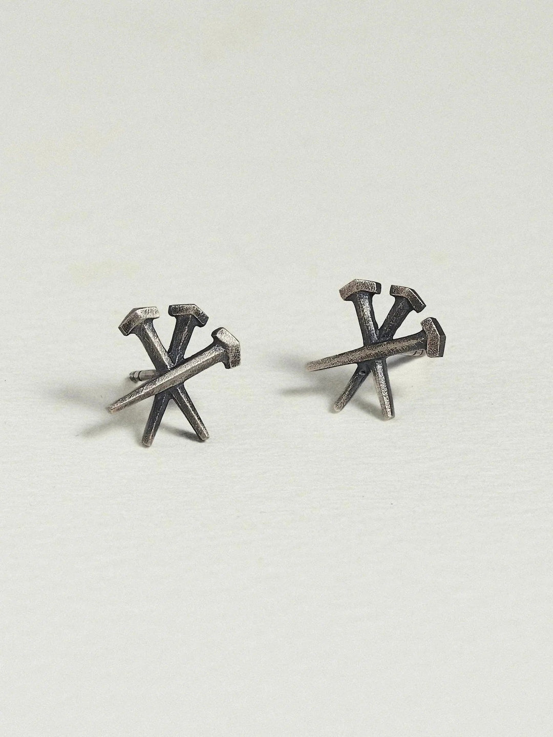 Dainty Cross Stud Earrings – Gold or Silver - Pair 10 mm925 Silver Oxide925 silver studsalternative styleLunai Jewelry