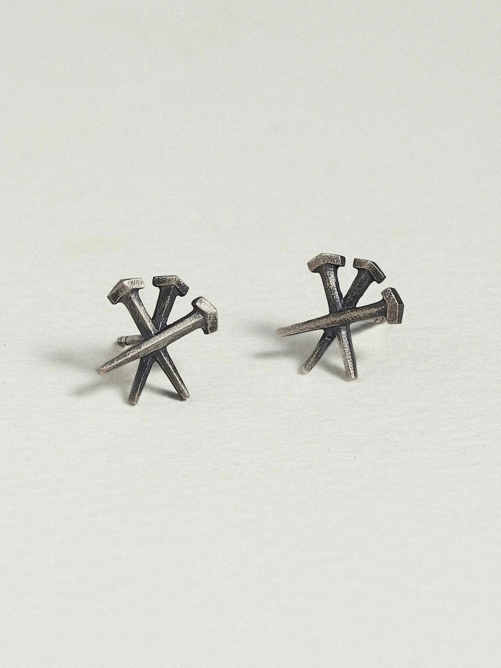 Dainty Cross Stud Earrings – Gold or Silver - Pair 10 mm925 Silver Oxide925 silver studsalternative styleLunai Jewelry