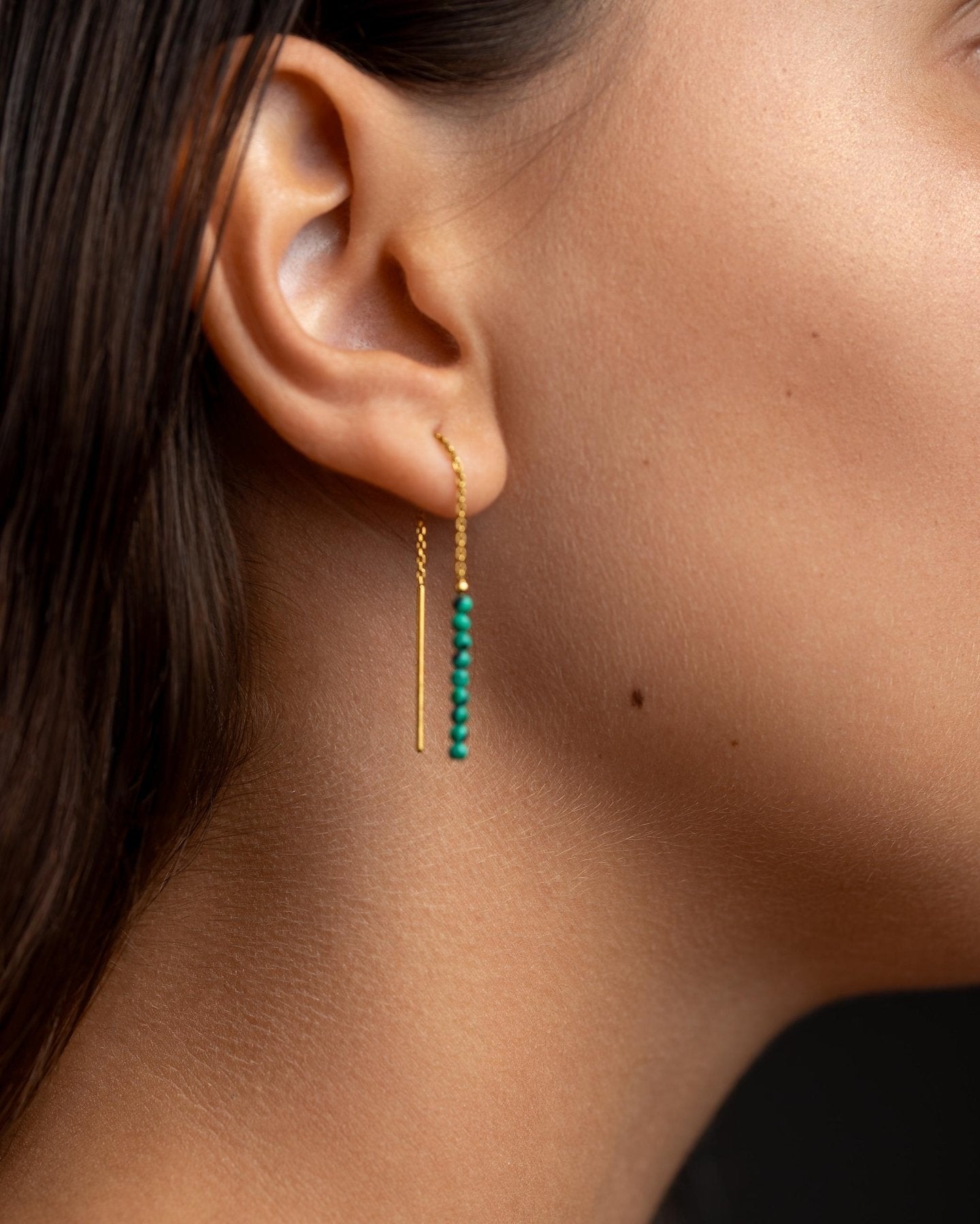 Tulita Malachite Chain Earrings - Malachite80MMALLchain drop earringsLunai Jewelry