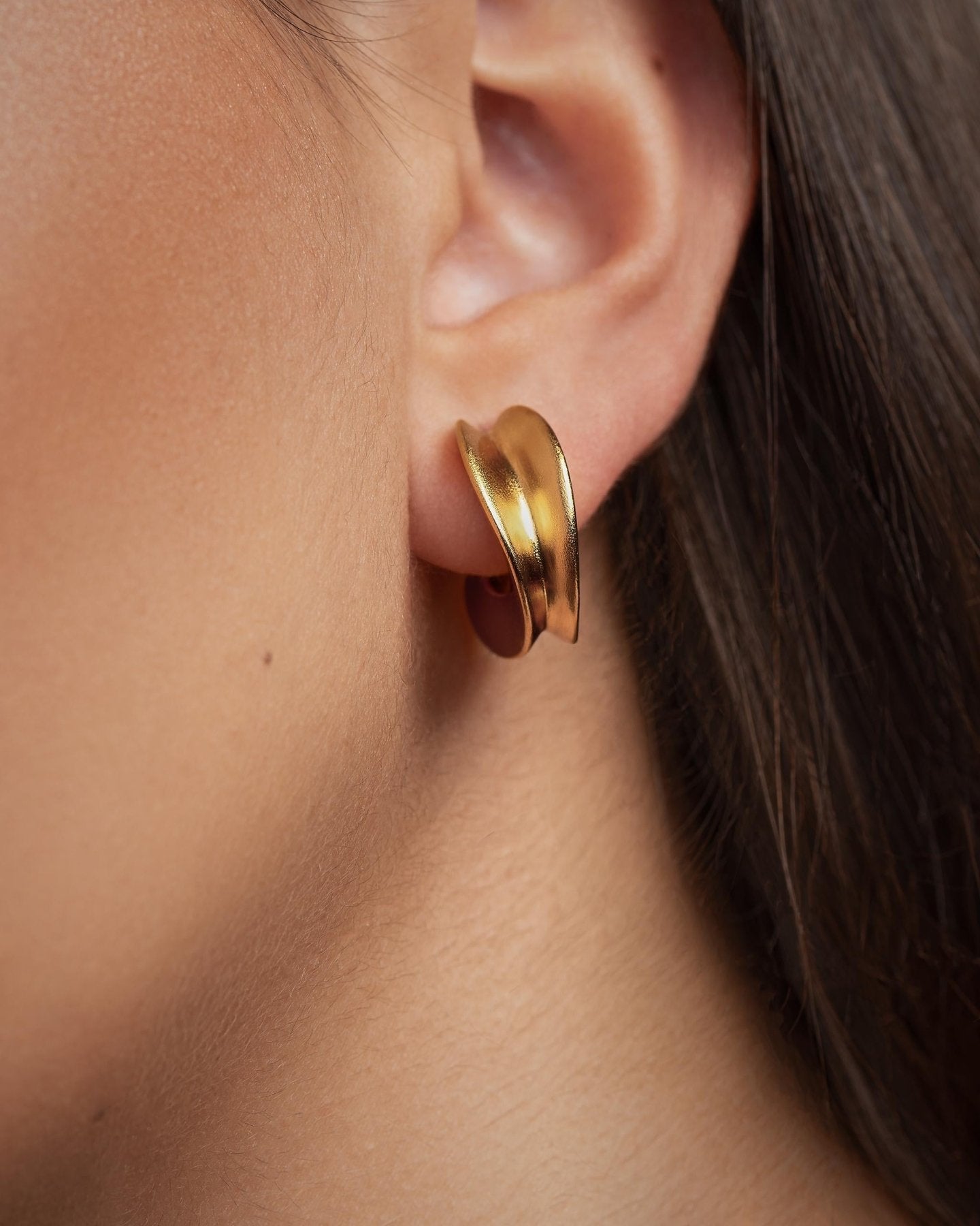 Arne Gold Oval Hoop Earrings - ALLbold hoop earringsLunai Jewelry
