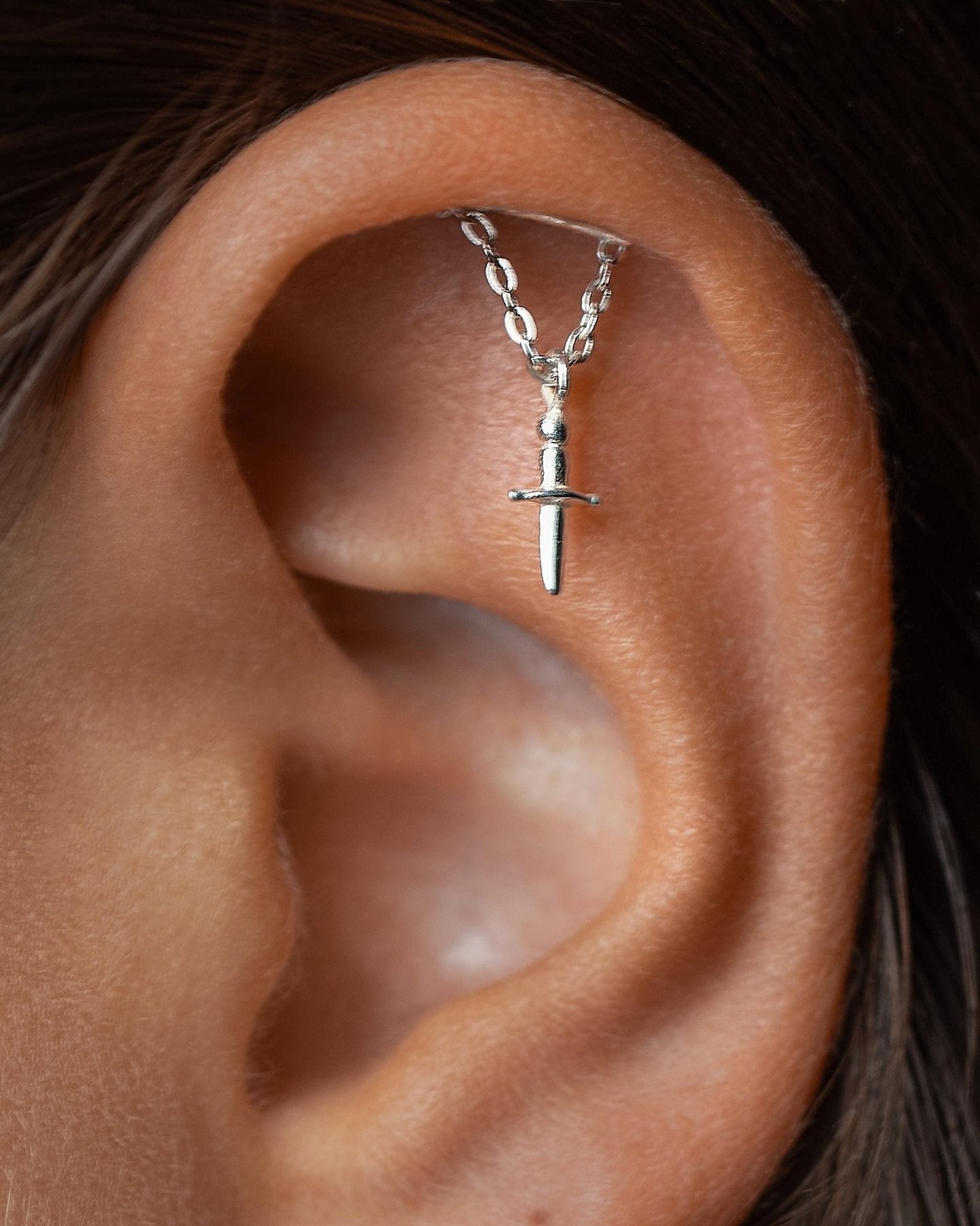 Sword Flat Back Piercing – Dagger Helix Cartilage