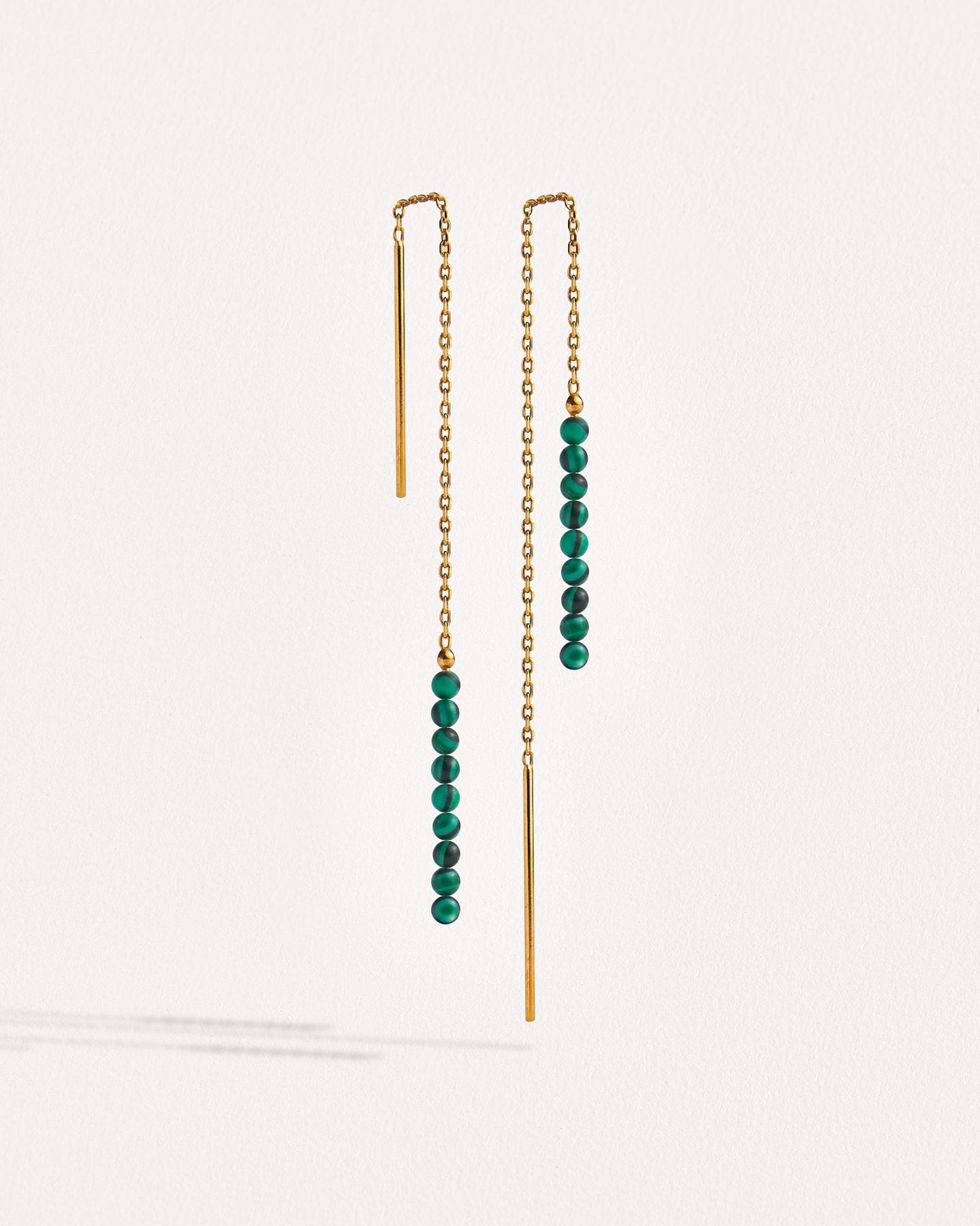 Tulita Malachite Chain Earrings - Malachite105MMALLchain drop earringsLunai Jewelry