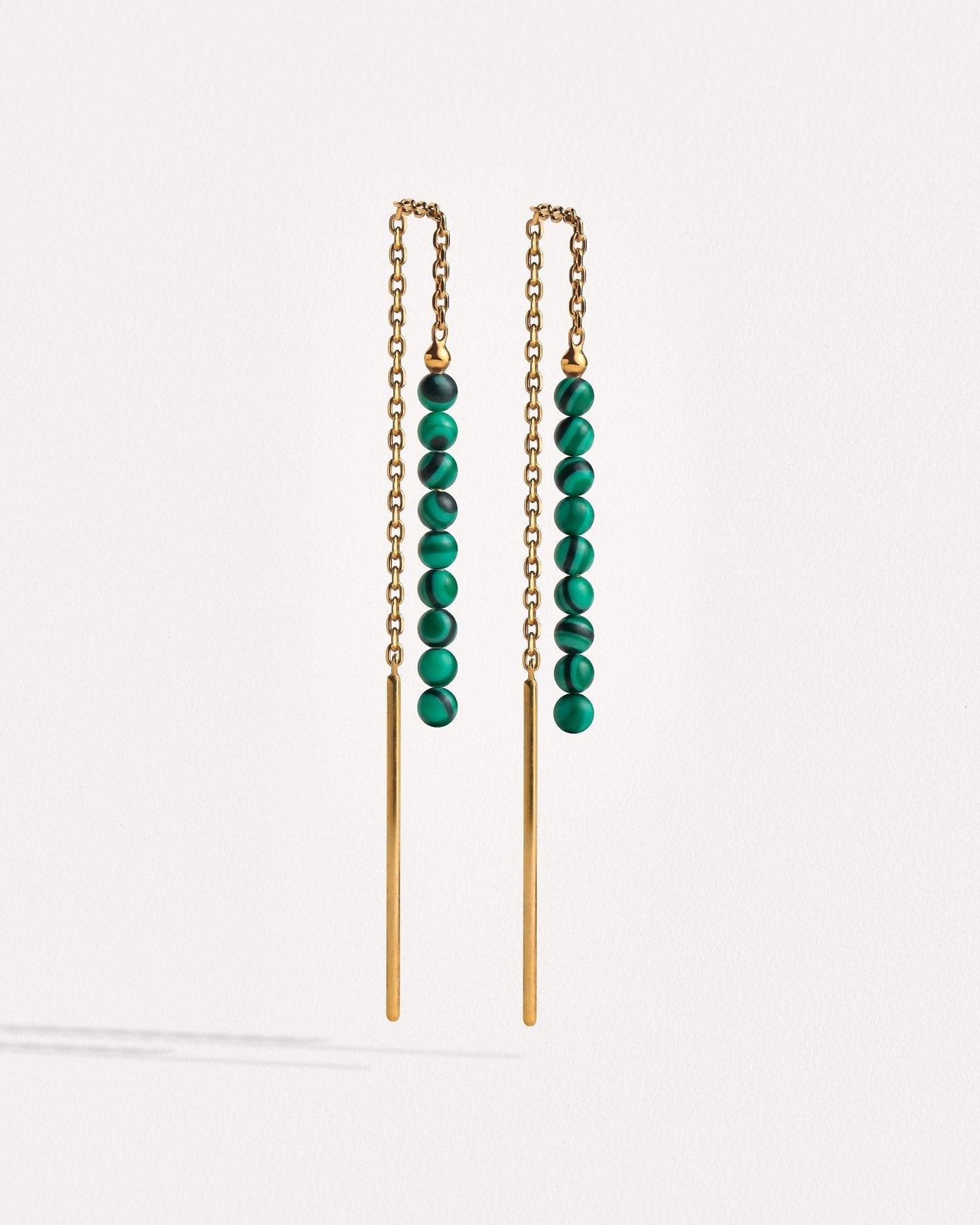 Tulita Malachite Chain Earrings - Malachite80MMALLchain drop earringsLunai Jewelry