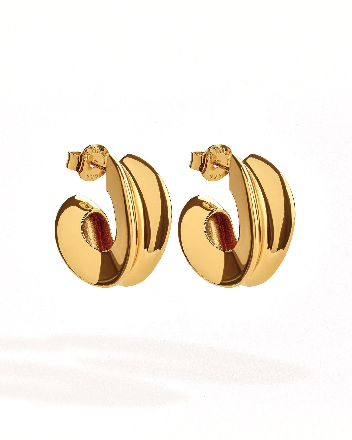 Crésida Sculptural Hoop Studs - 24k Gold PlatedALLBackUpItemsLunai Jewelry