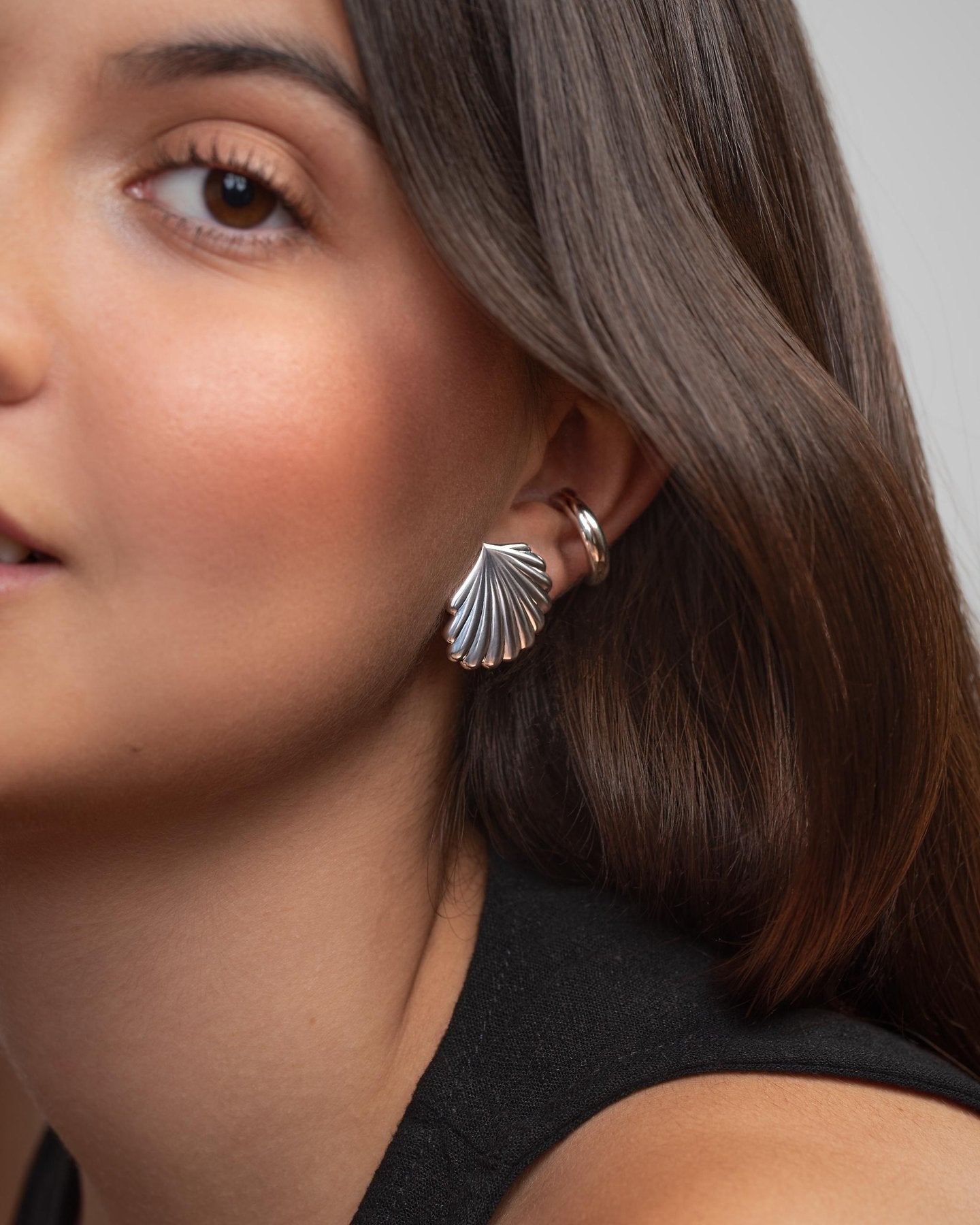 Venus Silver Shell Studs - Sterling SilverALLBackUpItemsLunai Jewelry