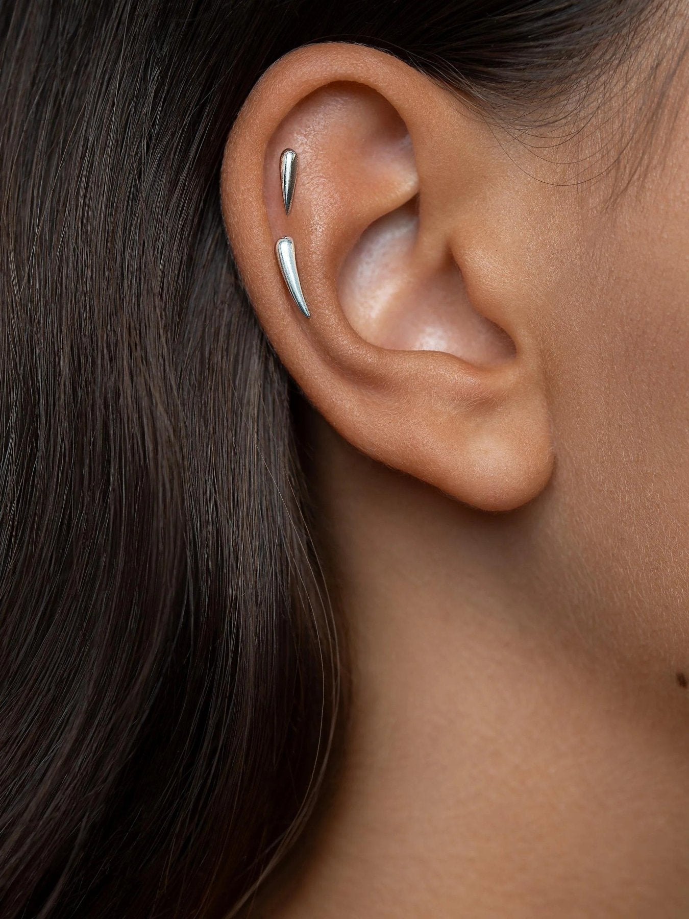 Sally Tusk Stud - 10 mm 925 SilverFlat Back 18g/5mm16g cartilageALLLunai Jewelry