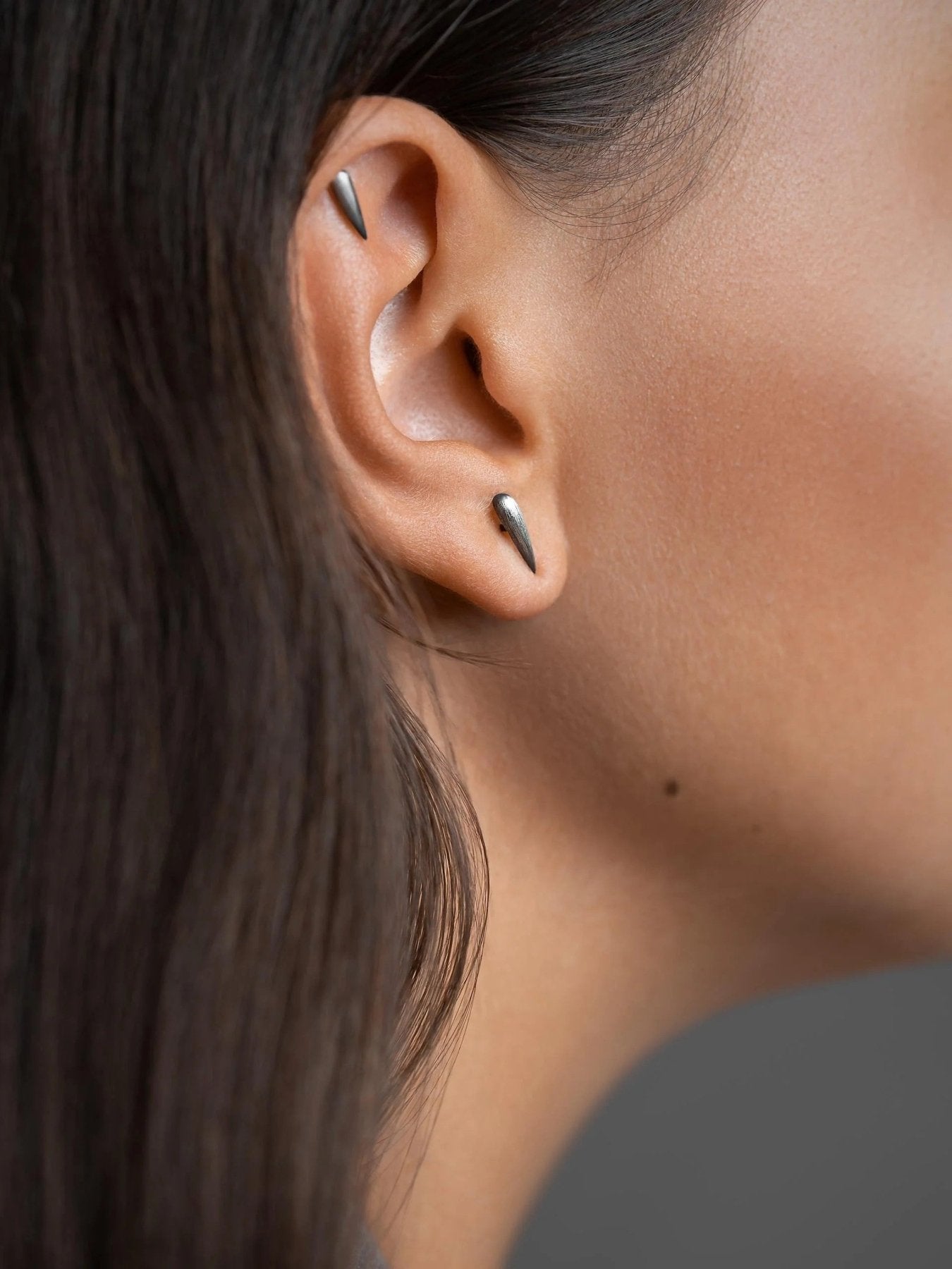 Sally Tusk Stud - 10 mm 925 SilverFlat Back 18g/5mm16g cartilageALLLunai Jewelry