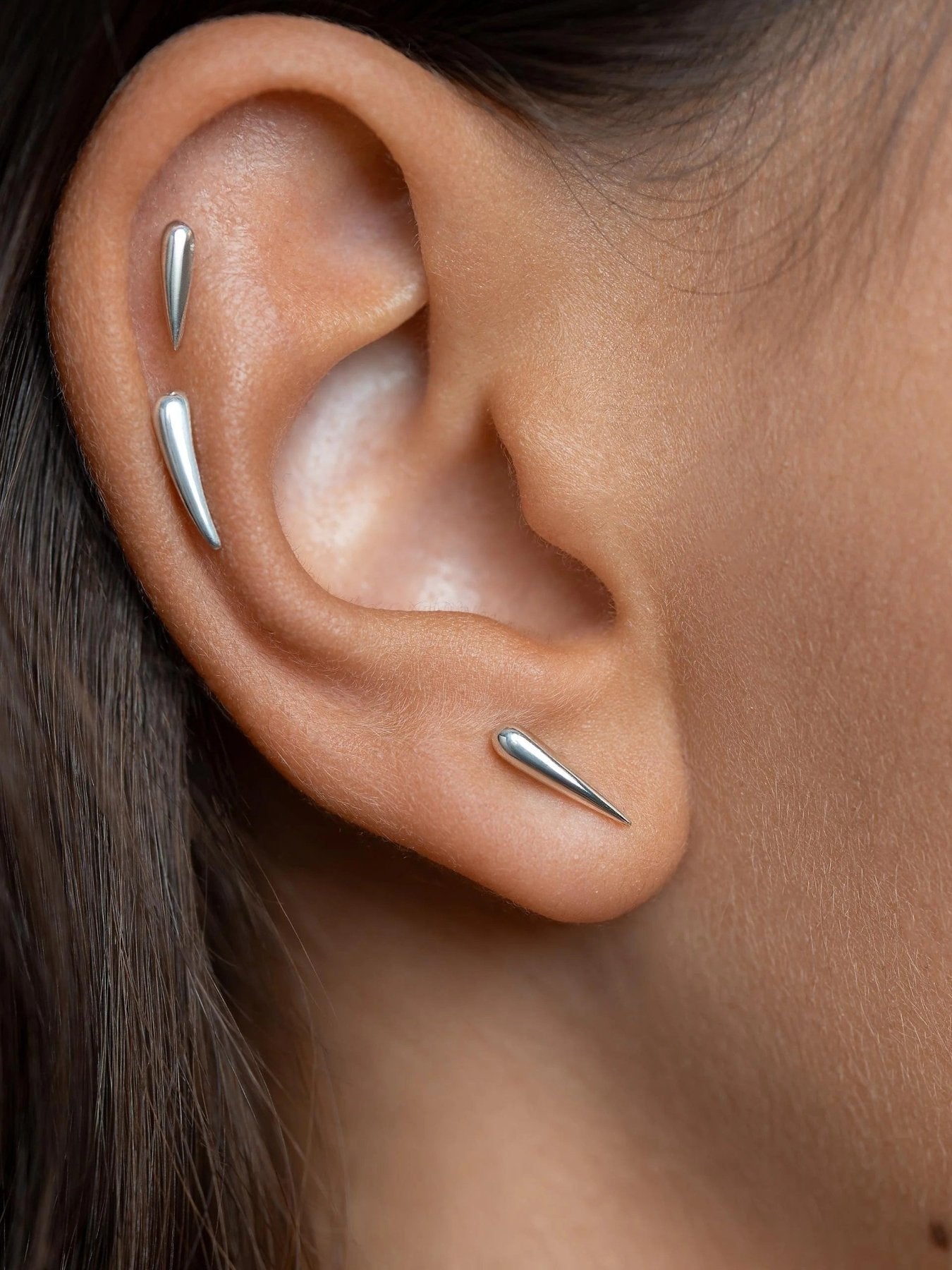 Sally Tusk Stud - 10 mm 925 SilverFlat Back 18g/5mm16g cartilageALLLunai Jewelry