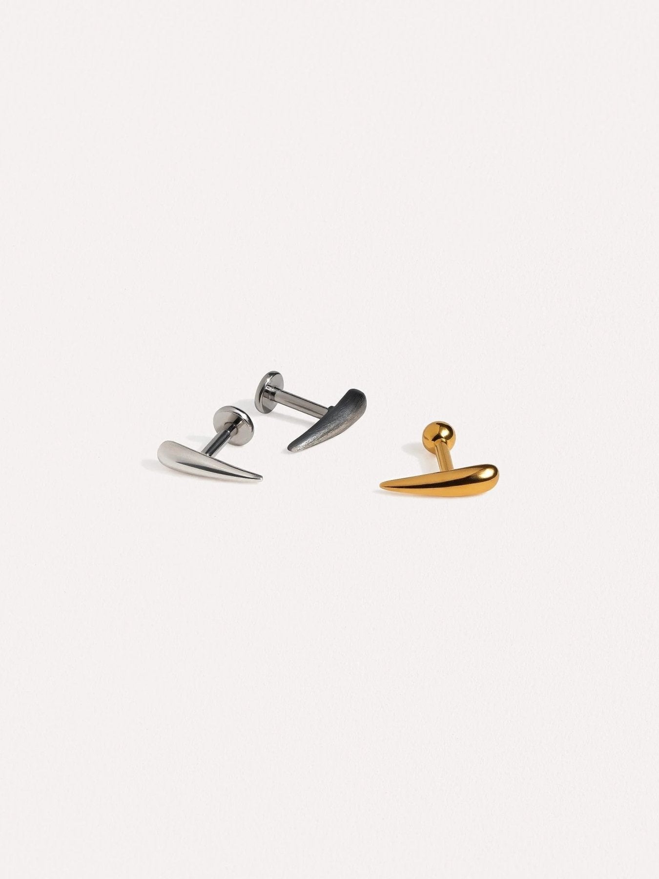 Sally Tusk Stud - 10 mm 925 SilverFlat Back 18g/5mm16g cartilageALLLunai Jewelry