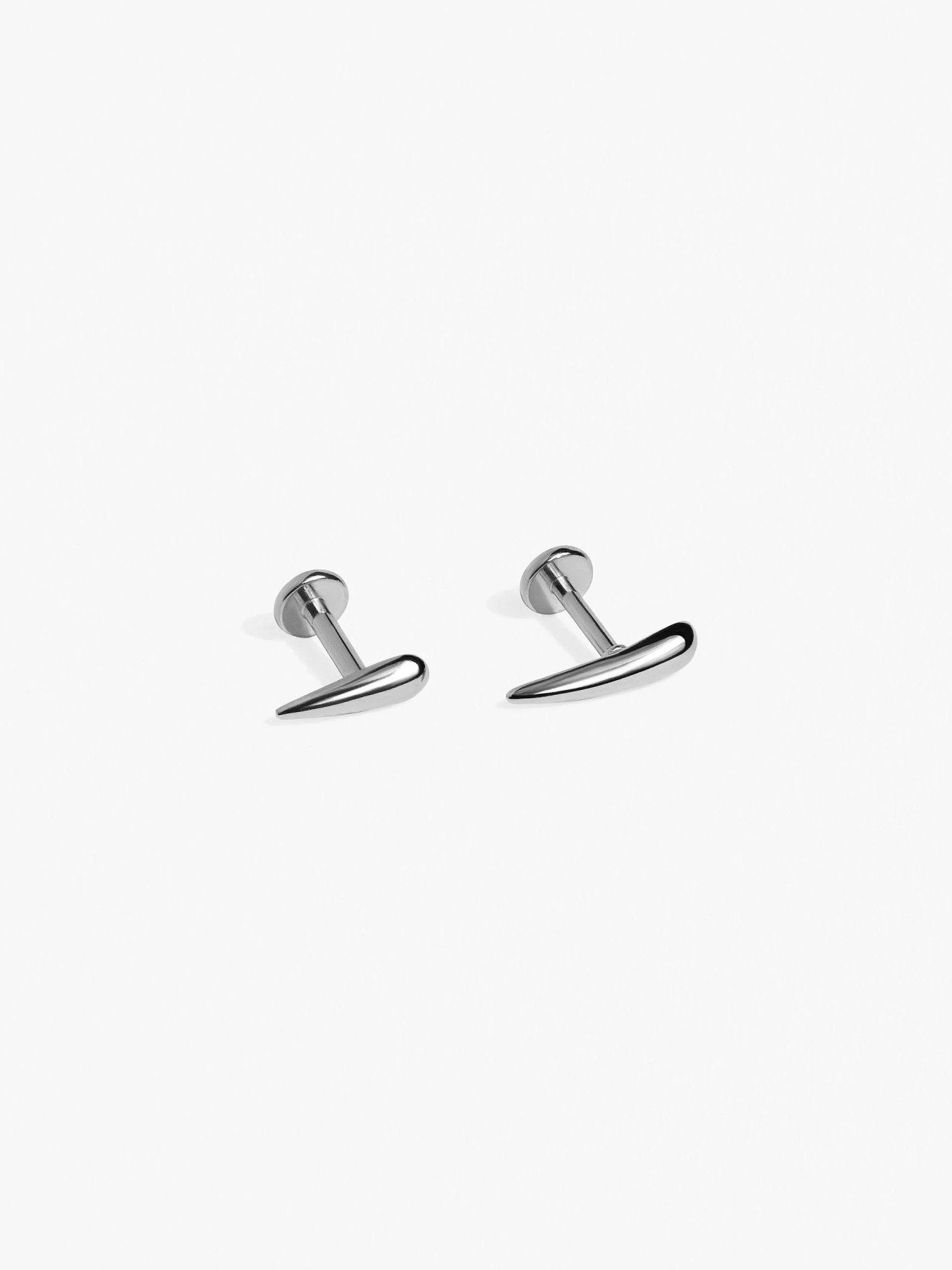 Sally Tusk Stud - 10 mm 925 SilverFlat Back 18g/5mm16g cartilageALLLunai Jewelry