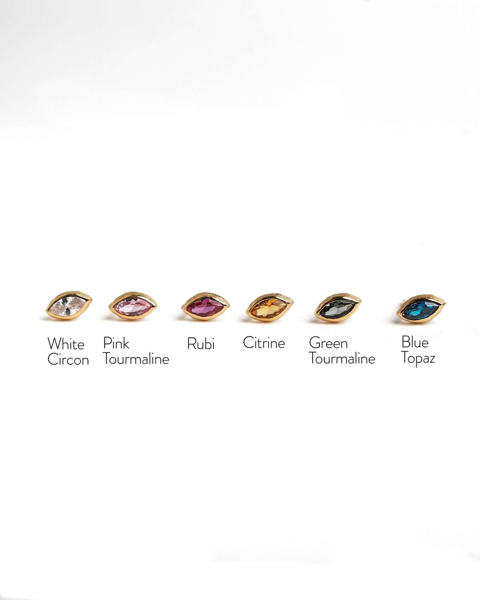 Ilvana Pink Ruby Gold Stud Earrings - Citrine Zirconbest selling itemsbirthstone earringsLunai Jewelry