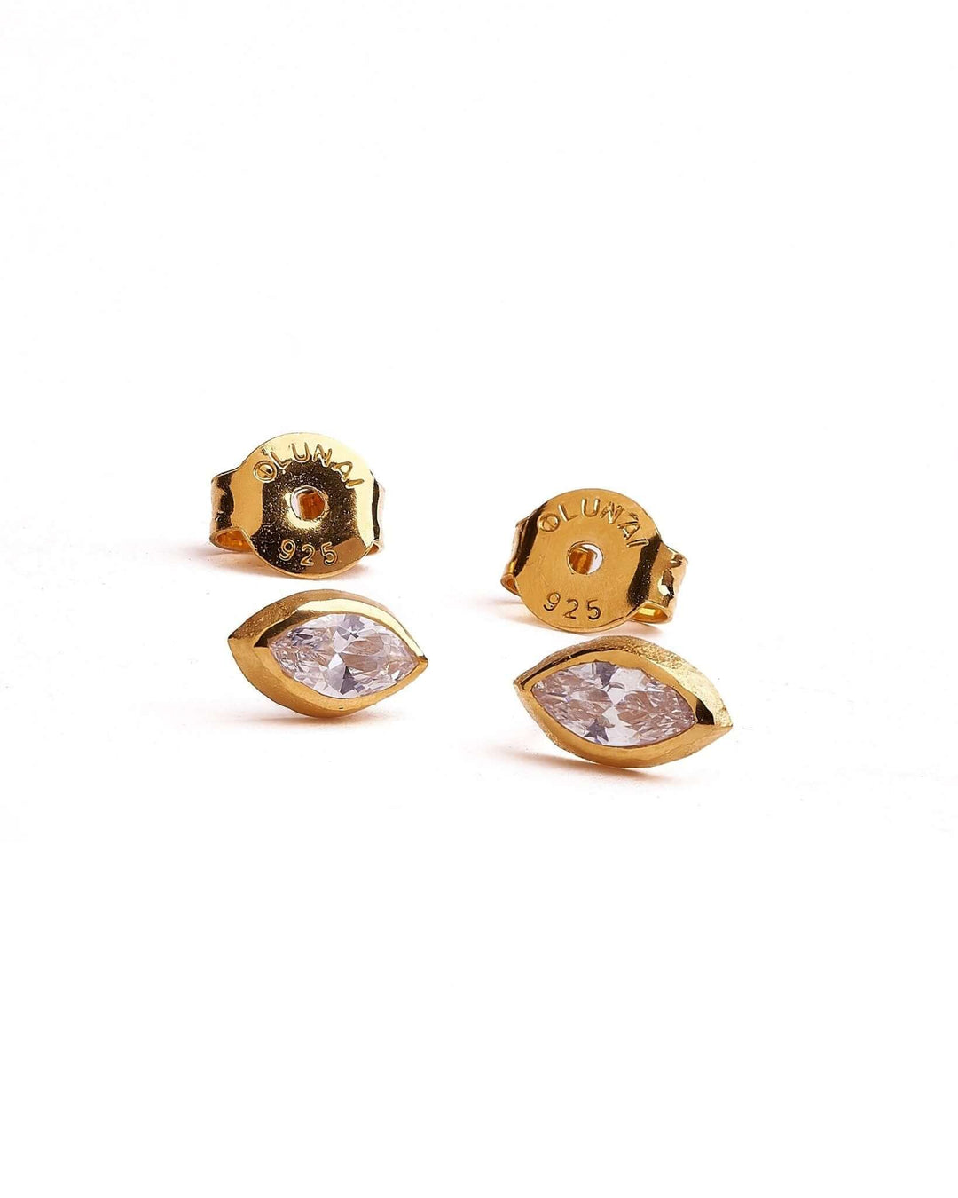 Ilvana Pink Ruby Gold Stud Earrings - White Zirconbest selling itemsbirthstone earringsLunai Jewelry