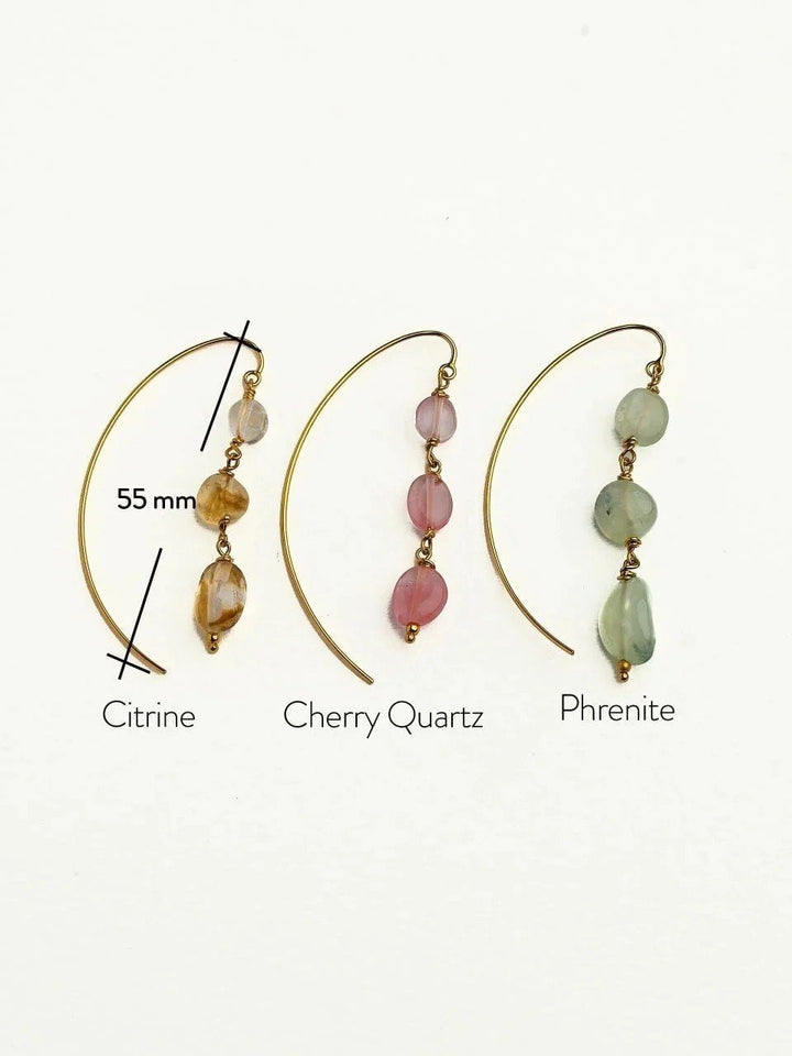 Liz Gold Citrine Hoop Earrings - Natural Citrineboho earringschandelier earringsLunai Jewelry