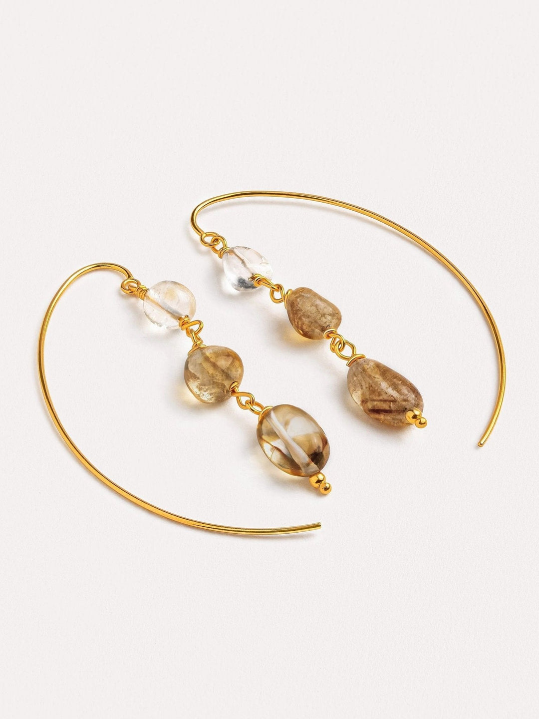 Liz Gold Citrine Hoop Earrings - Natural Citrineboho earringschandelier earringsLunai Jewelry