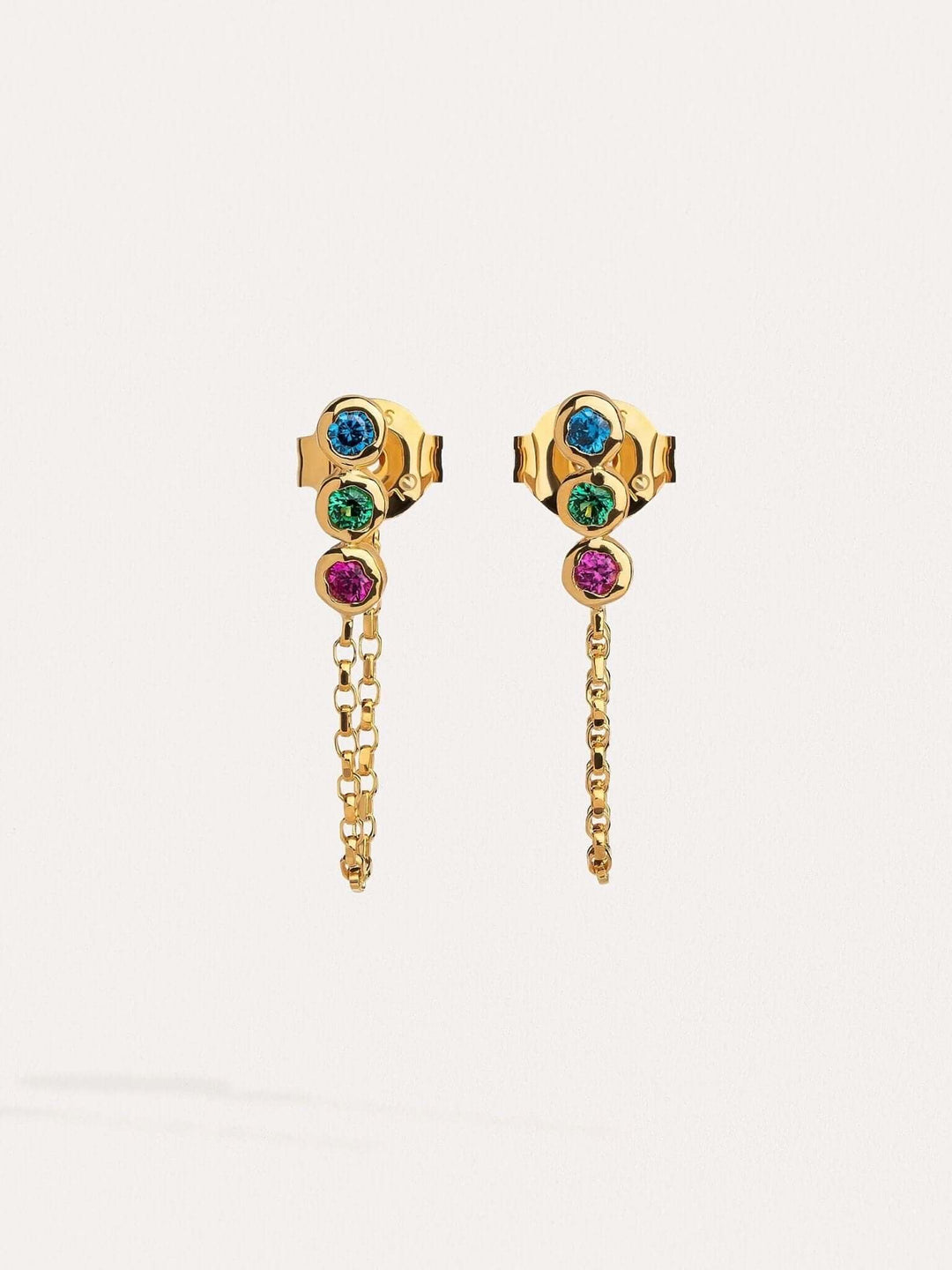 Martina Gemstone Earrings with Ruby, Emerald, Swiss Blue Topaz - MULTIAnniversary Giftbirthstone earringsLunai Jewelry