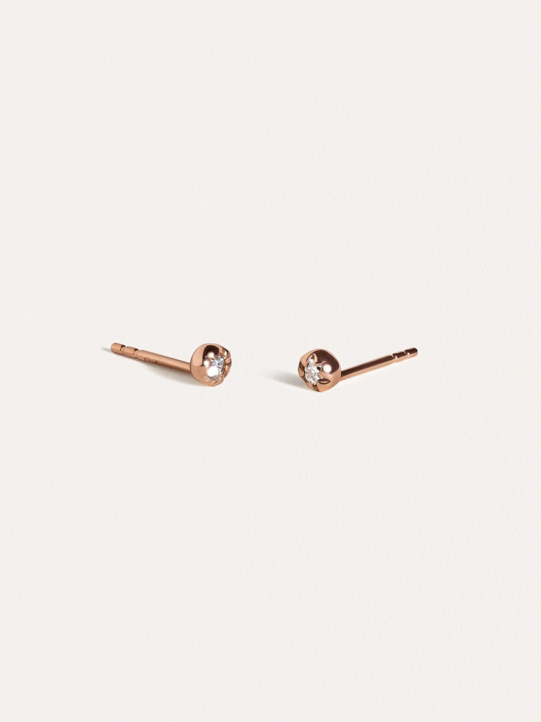 Petite Flower Earrings - 18K Rose Gold PlatedWhite ZirconBackUpItemsBest Friend GiftLunai Jewelry