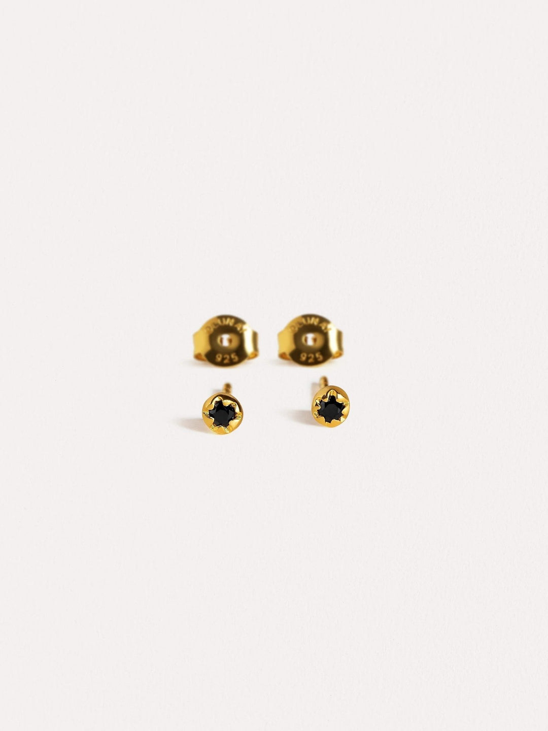 Petite Flower Earrings - 24K Gold PlatedBlack SapphireBackUpItemsBest Friend GiftLunai Jewelry